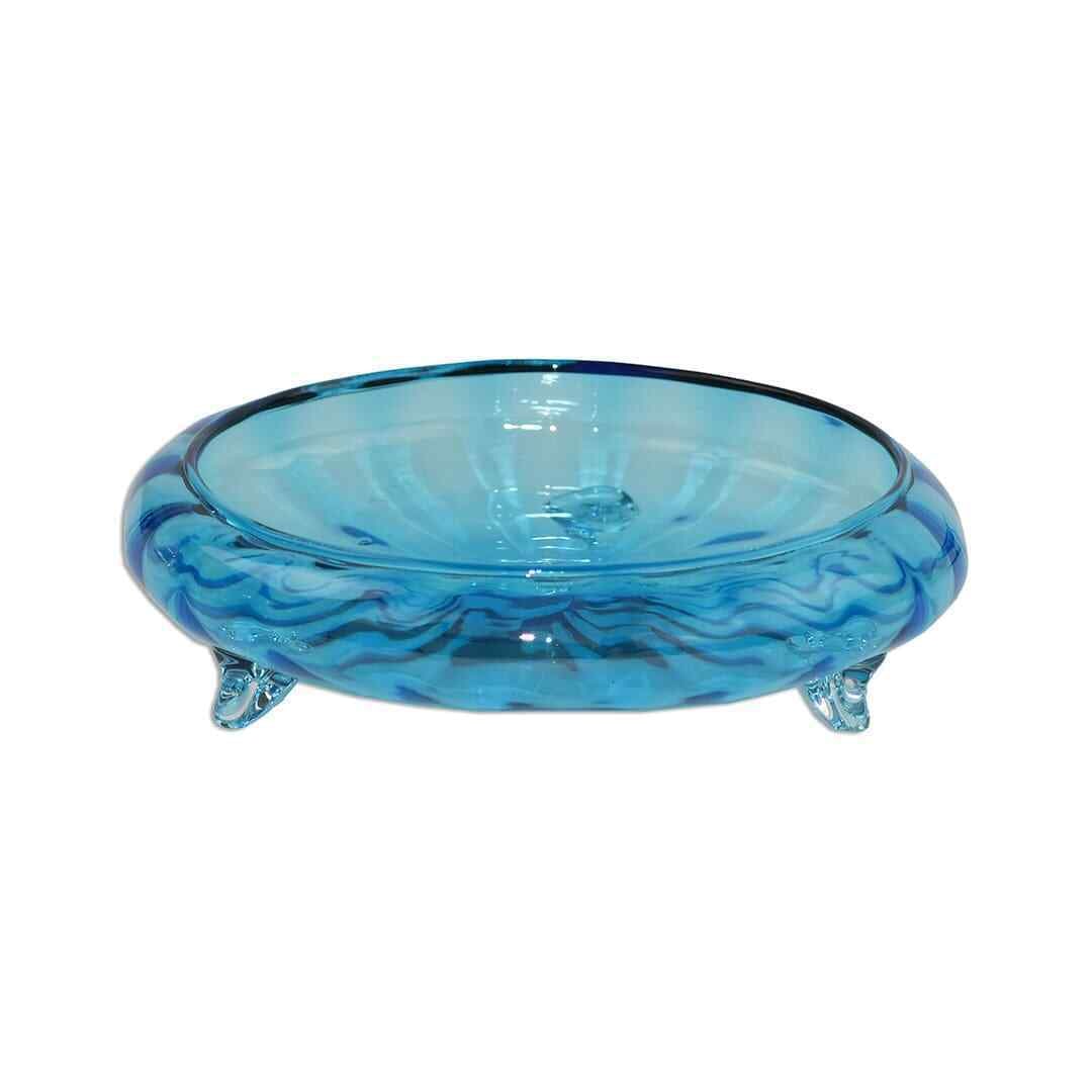 Steuben Art Glass Celeste Blue Footed Bowl 8.25 inches: Steuben Art Glass Celeste Blue Footed Bowl 8.25 inches This exquisite Steuben Celeste Blue Footed Glass Bowl is a beautiful example of Art Glass production, dating back to circa 1920. The bowl feature