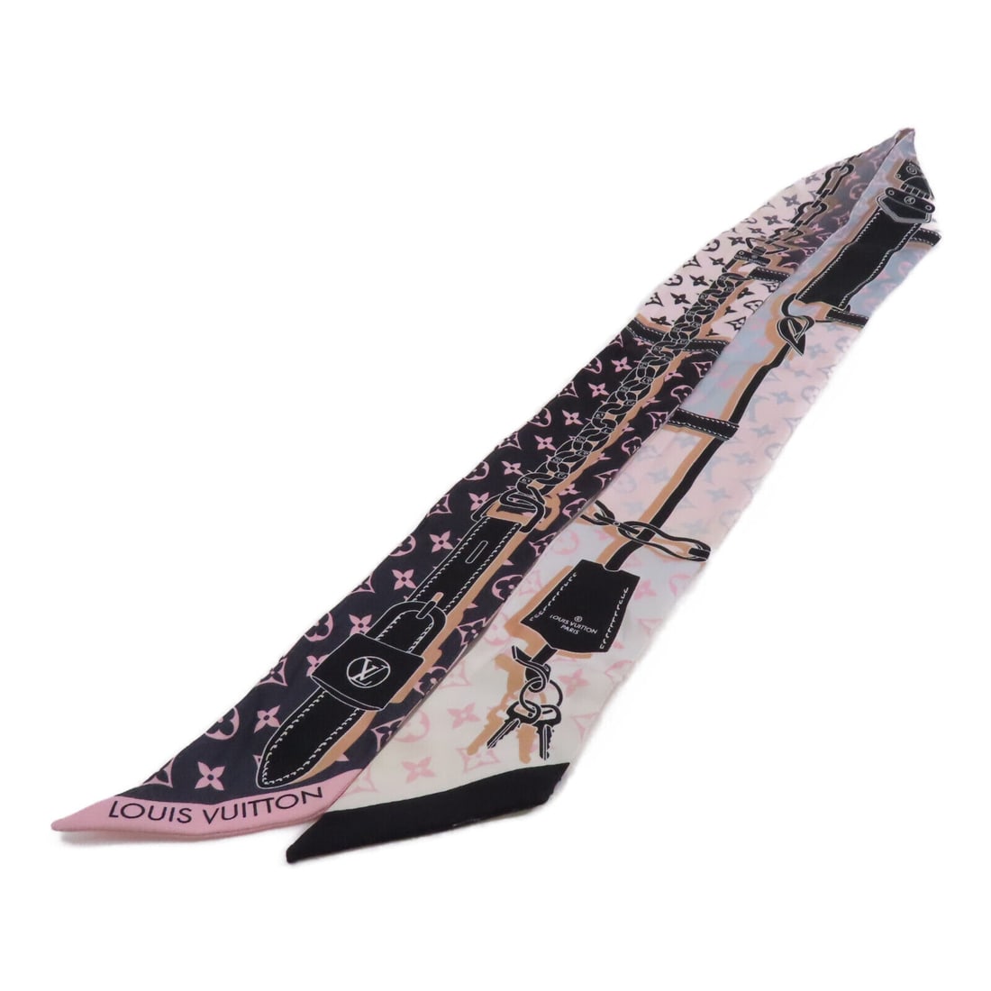 Louis Vuitton Pink Silk Rising Confidential BB Scarf: Louis Vuitton Pink Silk Rising Confidential BB Scarf This Louis Vuitton Rising Confidential BB Bandeau Scarf is a stylish accessory crafted from luxurious silk. The scarf features a beautiful pink col