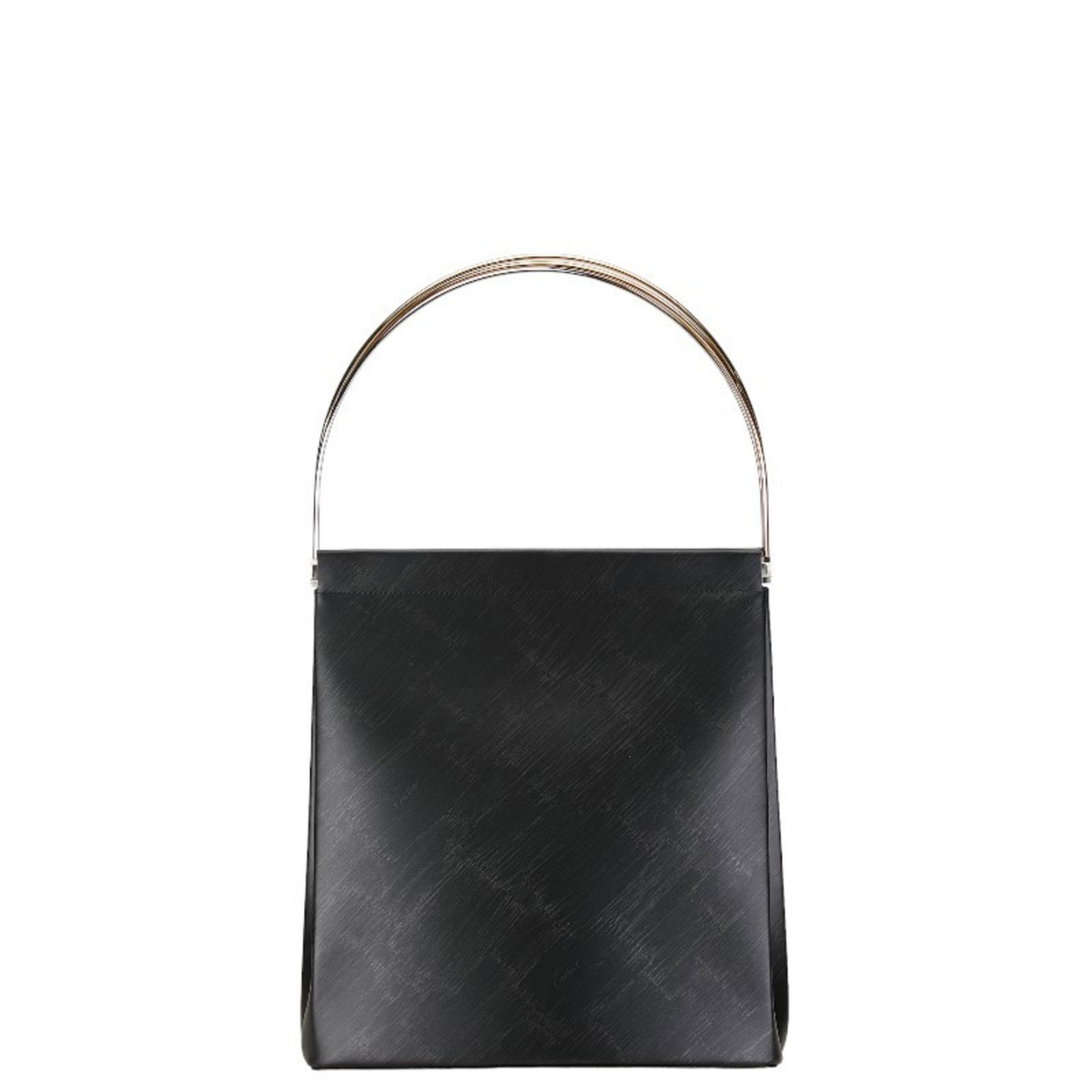 Cartier Trinity Black Leather Handbag for Women 28.5cm x 25cm x 10cm: Cartier Trinity Black Leather Handbag for Women 28.5cm x 25cm x 10cm This stylish handbag from Cartier's Trinity line is crafted from high-quality black leather. Designed for women, it features an ope