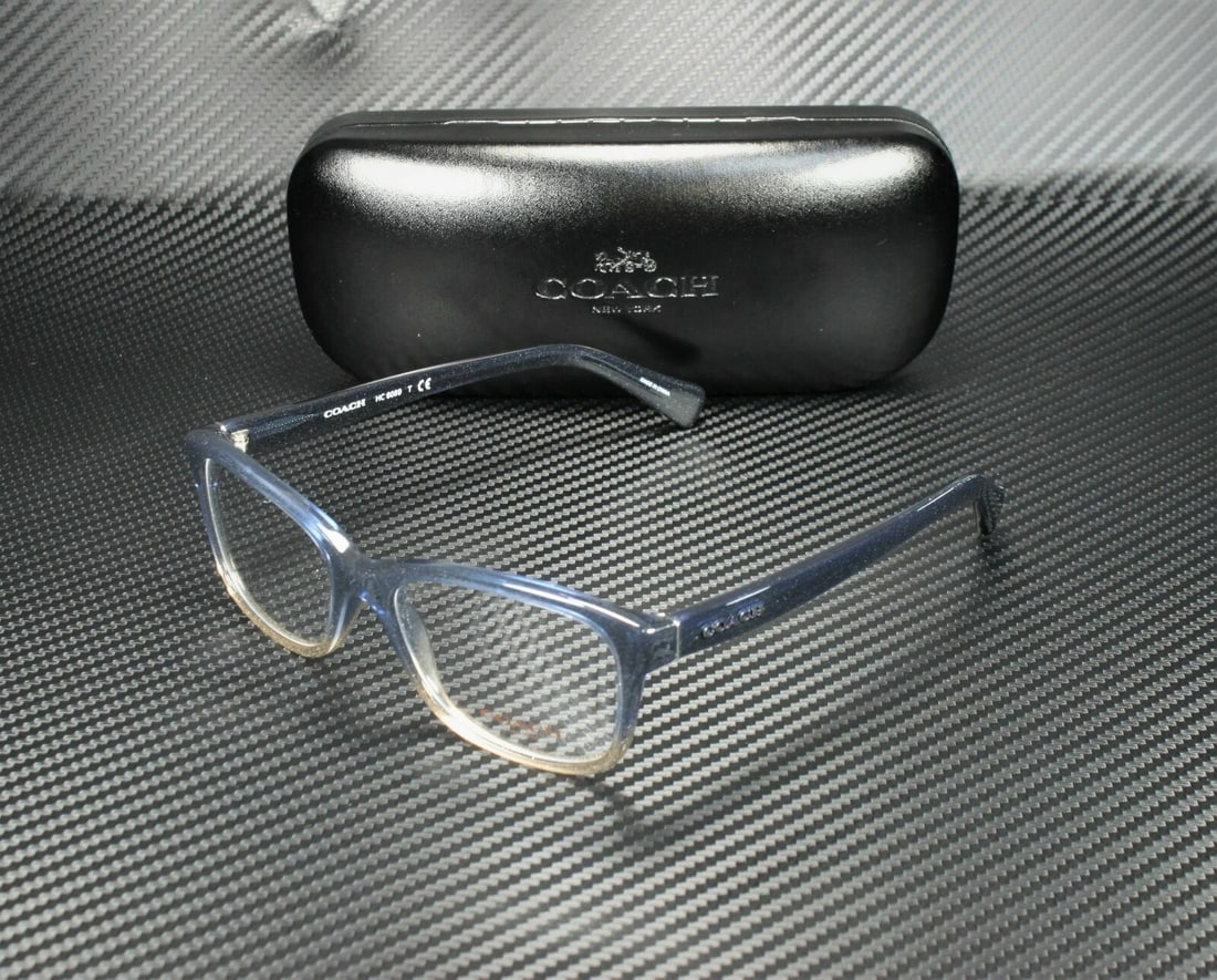 COACH HC6089 5474 Blue Beige Rectangle Women's Eyeglasses 51mm: COACH HC6089 5474 Blue Beige Rectangle Women's Eyeglasses 51mm The COACH HC6089 5474 is a stylish pair of rectangle eyeglasses designed for women. The frame features a sophisticated beige color, perfe