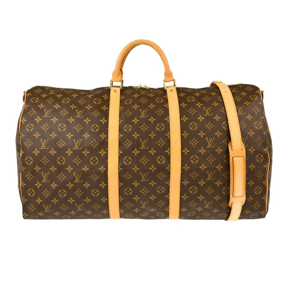 Louis Vuitton Monogram Keepall 60 Extra Large Duffle Bag Brown Canvas: Louis Vuitton Monogram Keepall 60 Extra Large Duffle Bag Brown Canvas The Louis Vuitton Monogram Keepall Bandouliere 60 Duffle Bag (M41412 FL0014) is a stylish and functional travel accessory. This ex