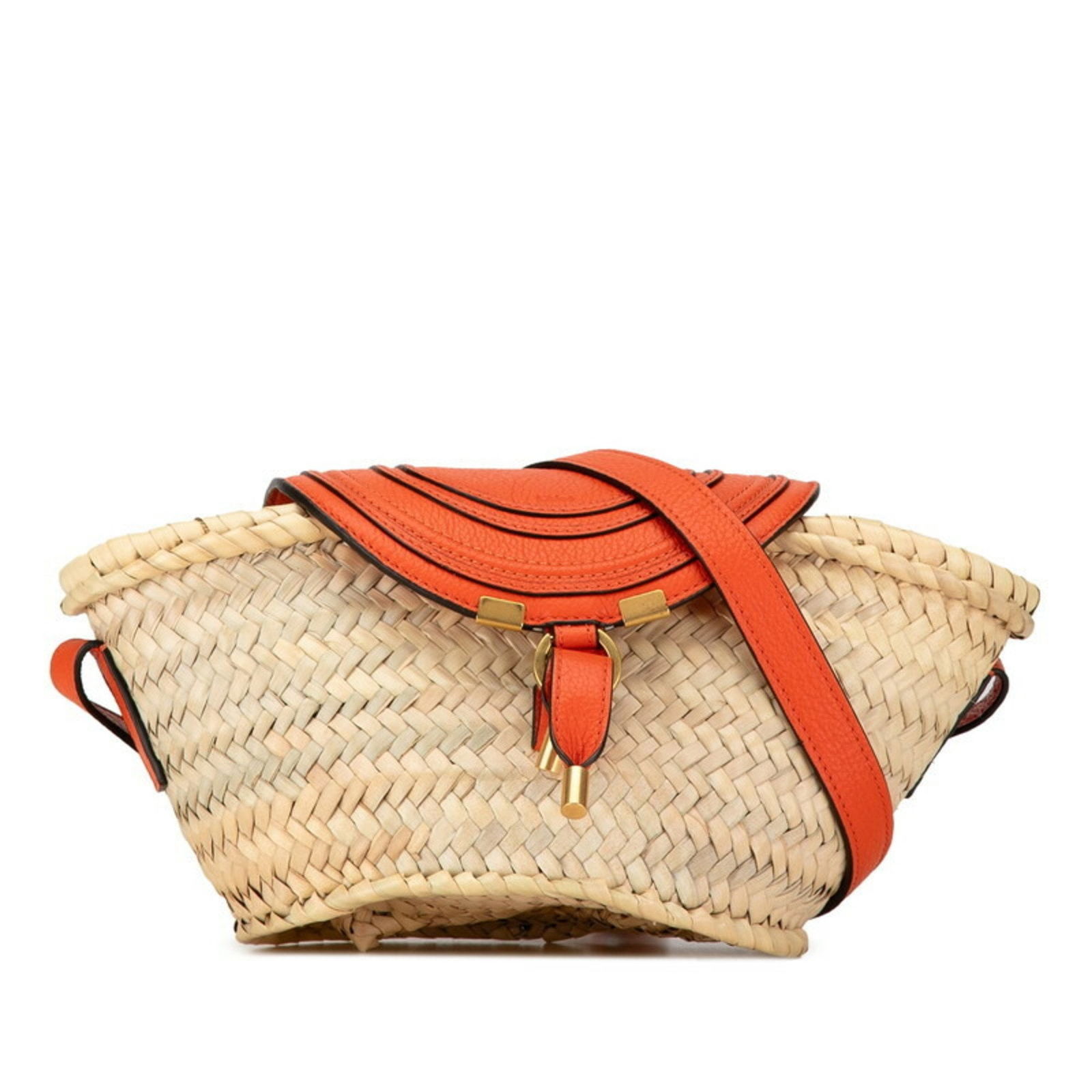 Chloe Marcie Small Shoulder Bag Beige Orange Raffia Leather 14cm x 30cm x 12cm: Chloe Marcie Small Shoulder Bag Beige Orange Raffia Leather 14cm x 30cm x 12cm This Chloe Marcie Small Shoulder Bag is a stylish accessory crafted from raffia leather. The bag features a beautiful bei