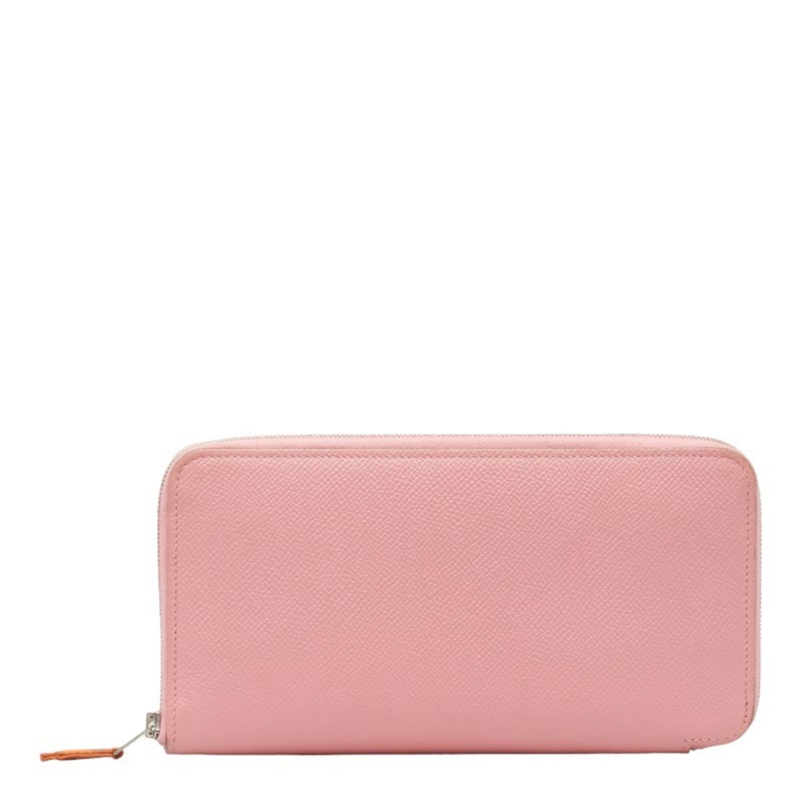 Hermes Azap Long Wallet Epsom Leather Silk Pink Women's: Hermes Azap Long Wallet Epsom Leather Silk Pink Women's This Hermes Azap Silkin Round Long Wallet is designed for women and crafted from Epsom leather and silk. The wallet features a stylish pink colo