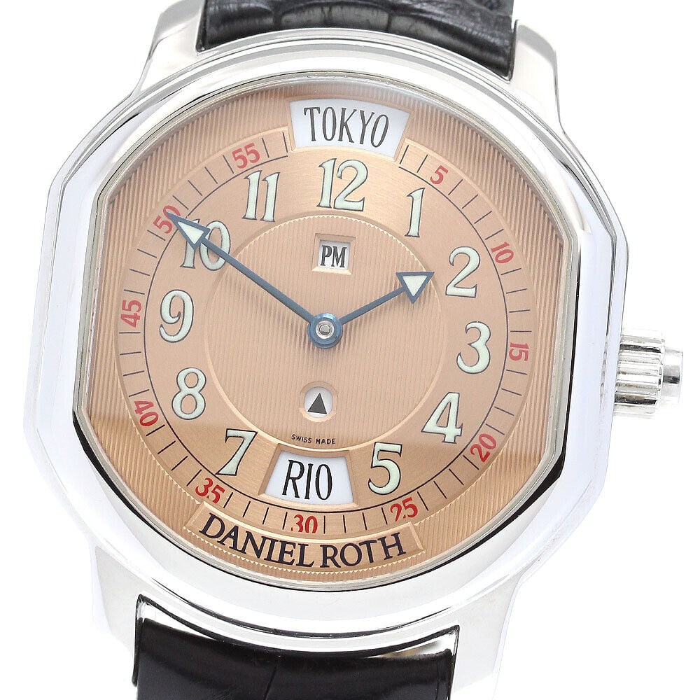 DANIEL ROTH 857.ST Metropolitan World Time Men's Watch: DANIEL ROTH 857.ST Metropolitan World Time Men's Watch Type: wristwatch condition rank Body rank AB Belt trunk B Product condition glass in good condition Case: slight scratches small dents Bezel: sli