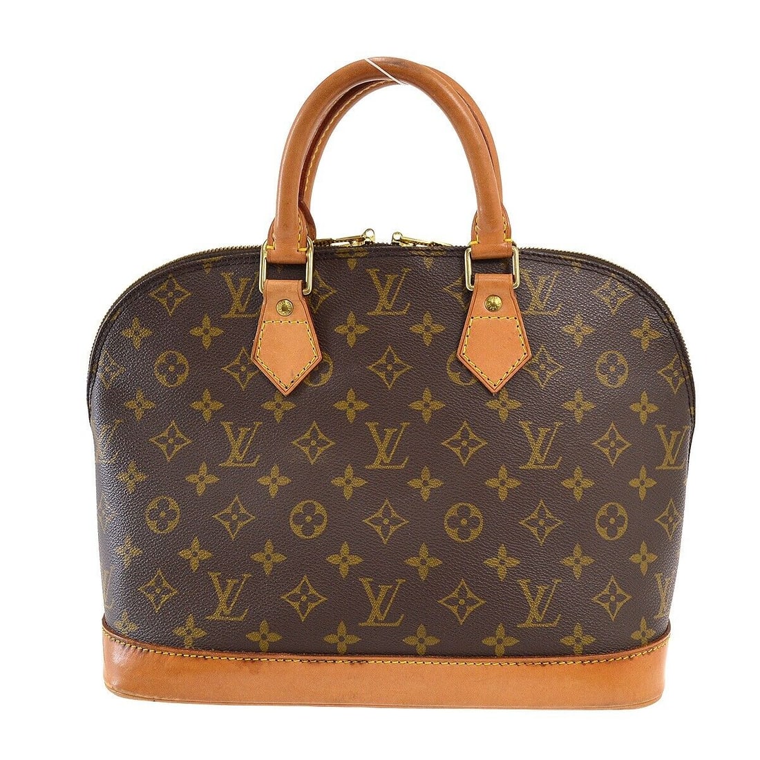 Vintage Louis Vuitton Alma Monogram Handbag Brown Canvas 11.8in: Vintage Louis Vuitton Alma Monogram Handbag Brown Canvas 11.8in This Louis Vuitton Alma Handbag features a classic Monogram pattern and is designed for casual occasions. The handbag is made from durab