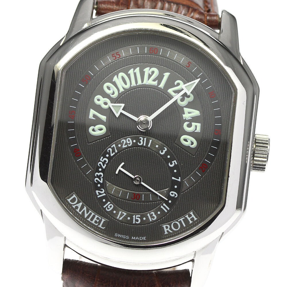 DANIEL ROTH K807STKL Retrograde Hour Date Men's Watch: DANIEL ROTH K807STKL Retrograde Hour Date Men's Watch Type: wristwatch condition rank Body rank B Belt trunk N *External product Product condition glass in good condition Case light scratches small de