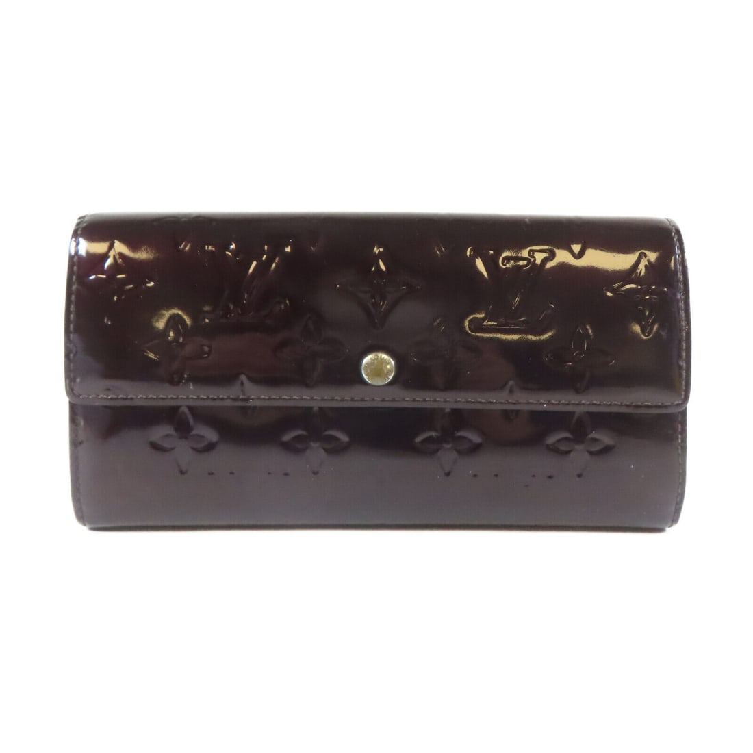 Louis Vuitton Black Patent Leather Double Sided Long Wallet: Louis Vuitton Black Patent Leather Double Sided Long Wallet This Louis Vuitton long wallet features a double-sided design, crafted from high-quality patent leather in a sleek black color. The regular