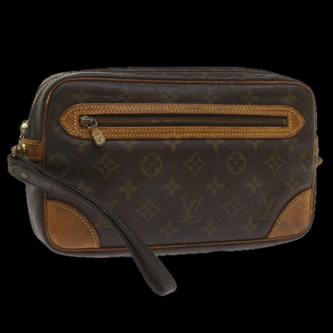 Louis Vuitton Marly Dragonne Brown Canvas Clutch Bag 26x15x4.5cm: Louis Vuitton Marly Dragonne Brown Canvas Clutch Bag 26x15x4.5cm The Louis Vuitton Marly Dragonne Clutch Bag is a sophisticated accessory crafted from the brand's iconic brown Monogram Canvas. Designe