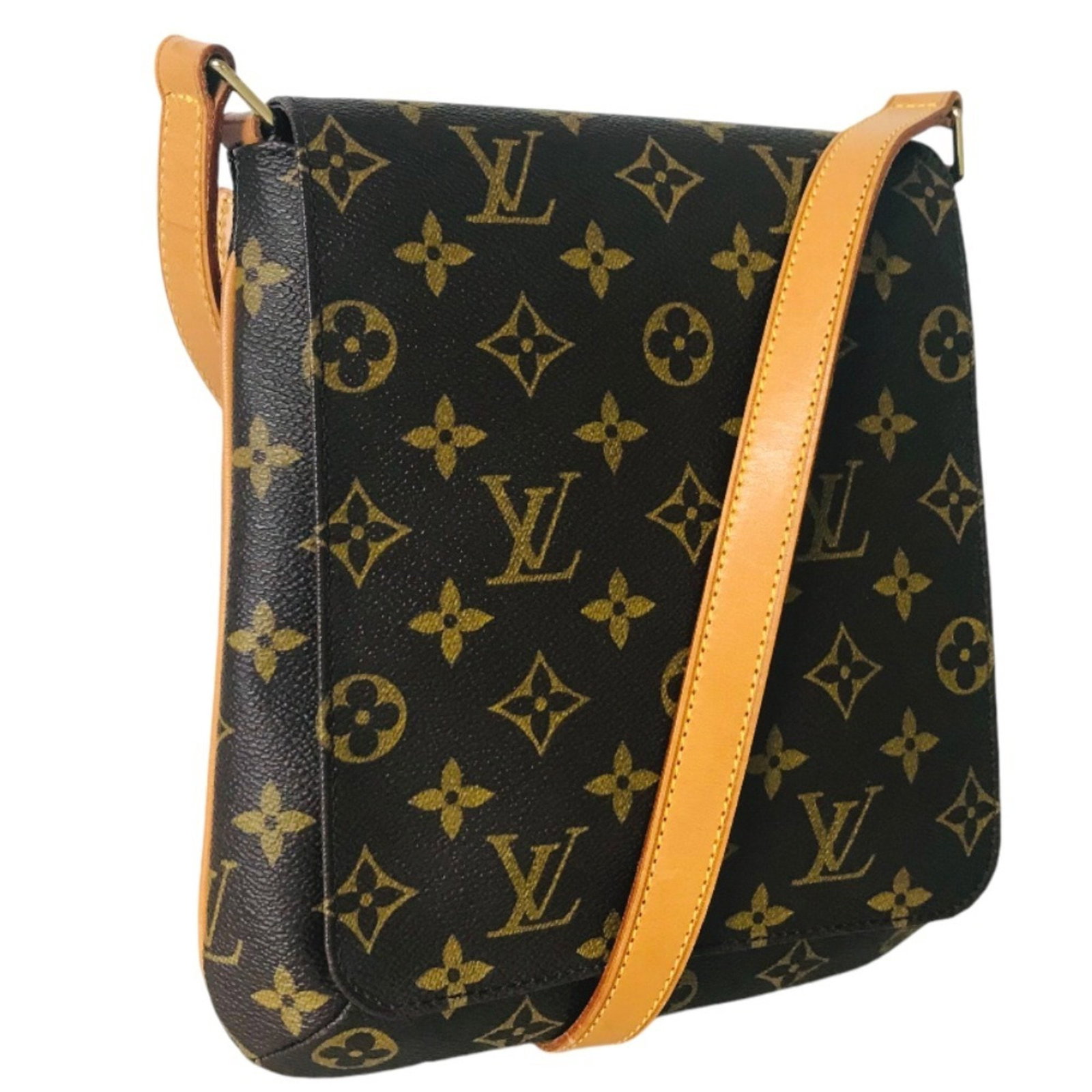 Louis Vuitton Musette Salsa Short Sling Bag Brown Monogram Women's 24cm: Louis Vuitton Musette Salsa Short Sling Bag Brown Monogram Women's 24cm This Louis Vuitton Musette Salsa Short Sling Bag is a stylish shoulder bag designed for women. Crafted from the iconic Monogram 