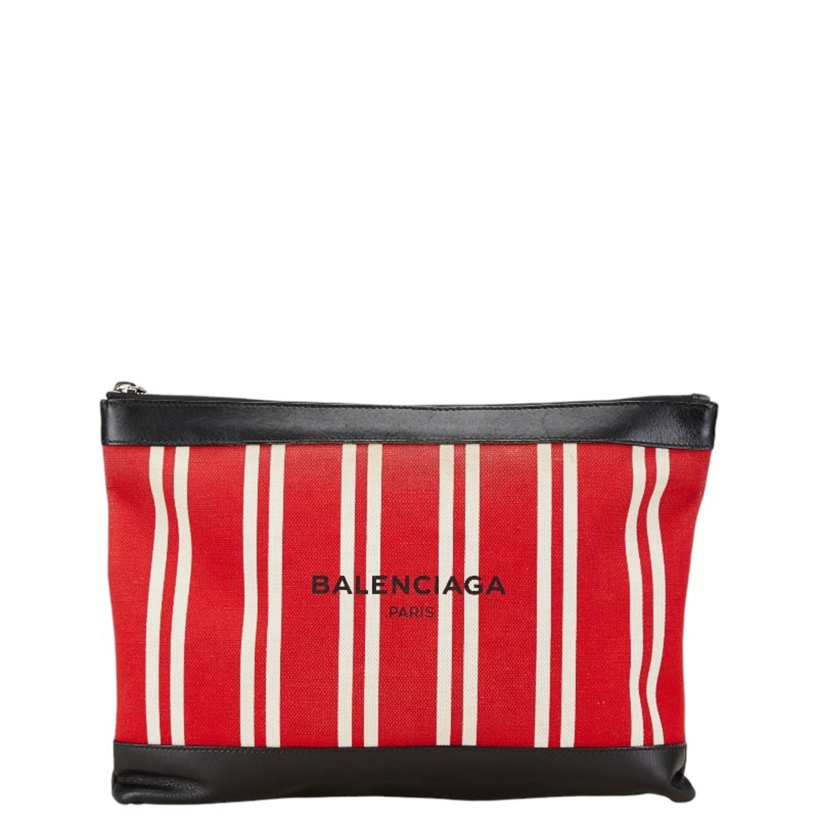 Balenciaga 420407 Black Red Canvas Leather Women's Clutch Bag: Balenciaga 420407 Black Red Canvas Leather Women's Clutch Bag This Balenciaga Clutch Bag (Model: 420407) is crafted from a combination of canvas and leather, featuring a striking black and red color s