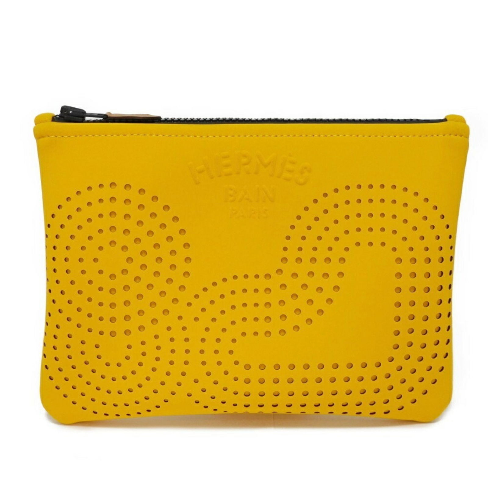 Hermes Yellow Polyamide Clutch Bag for Men and Women 15.5cm x 21.5cm: Hermes Yellow Polyamide Clutch Bag for Men and Women 15.5cm x 21.5cm This Hermes clutch bag is a stylish accessory crafted from durable polyamide in a vibrant yellow color. Designed for both men and w