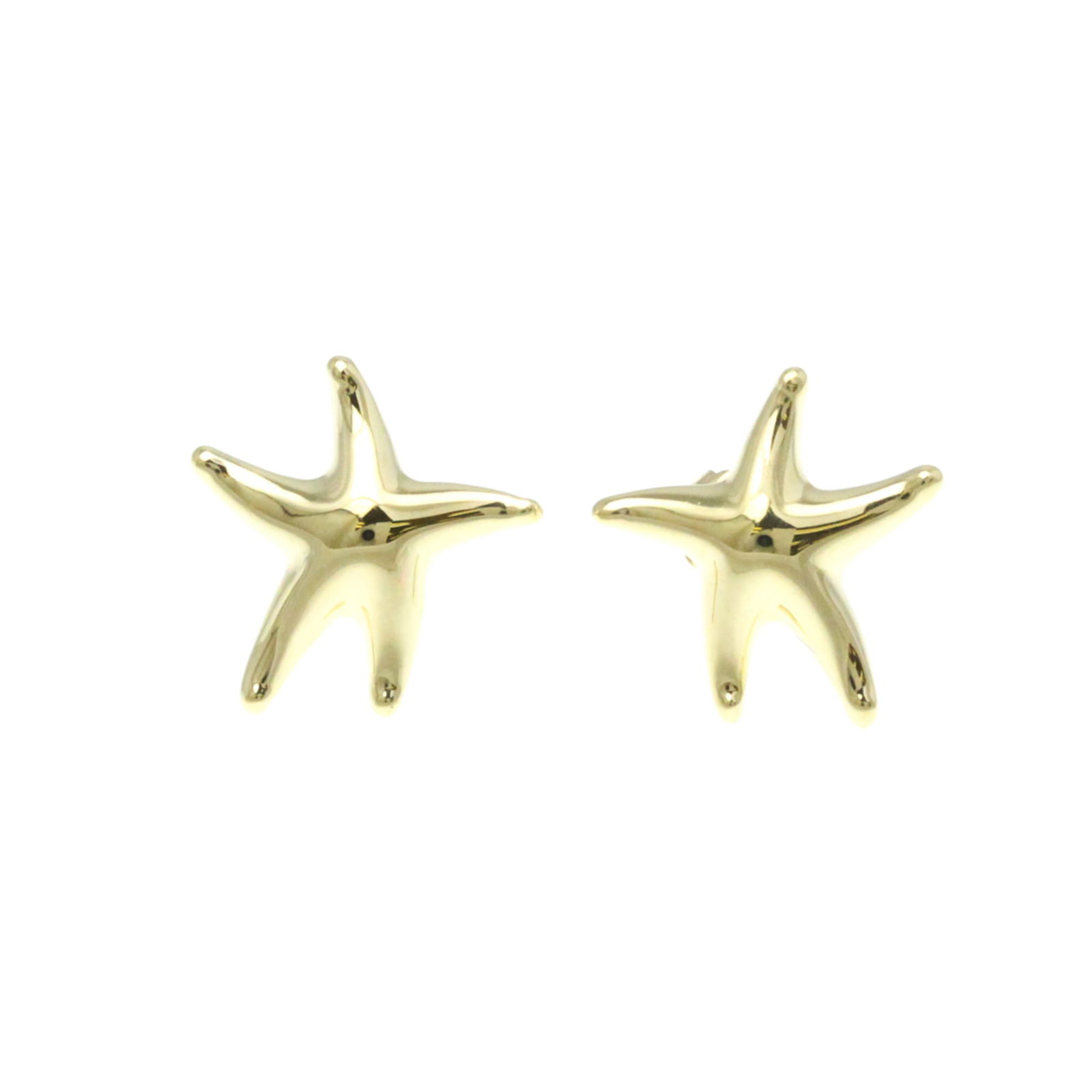 Tiffany 18K Yellow Gold Starfish Stud Earrings No Stone: Tiffany 18K Yellow Gold Starfish Stud Earrings No Stone These Tiffany Starfish No Stone Stud Earrings are crafted from 18K yellow gold, showcasing a unique starfish design. The earrings are suitable f