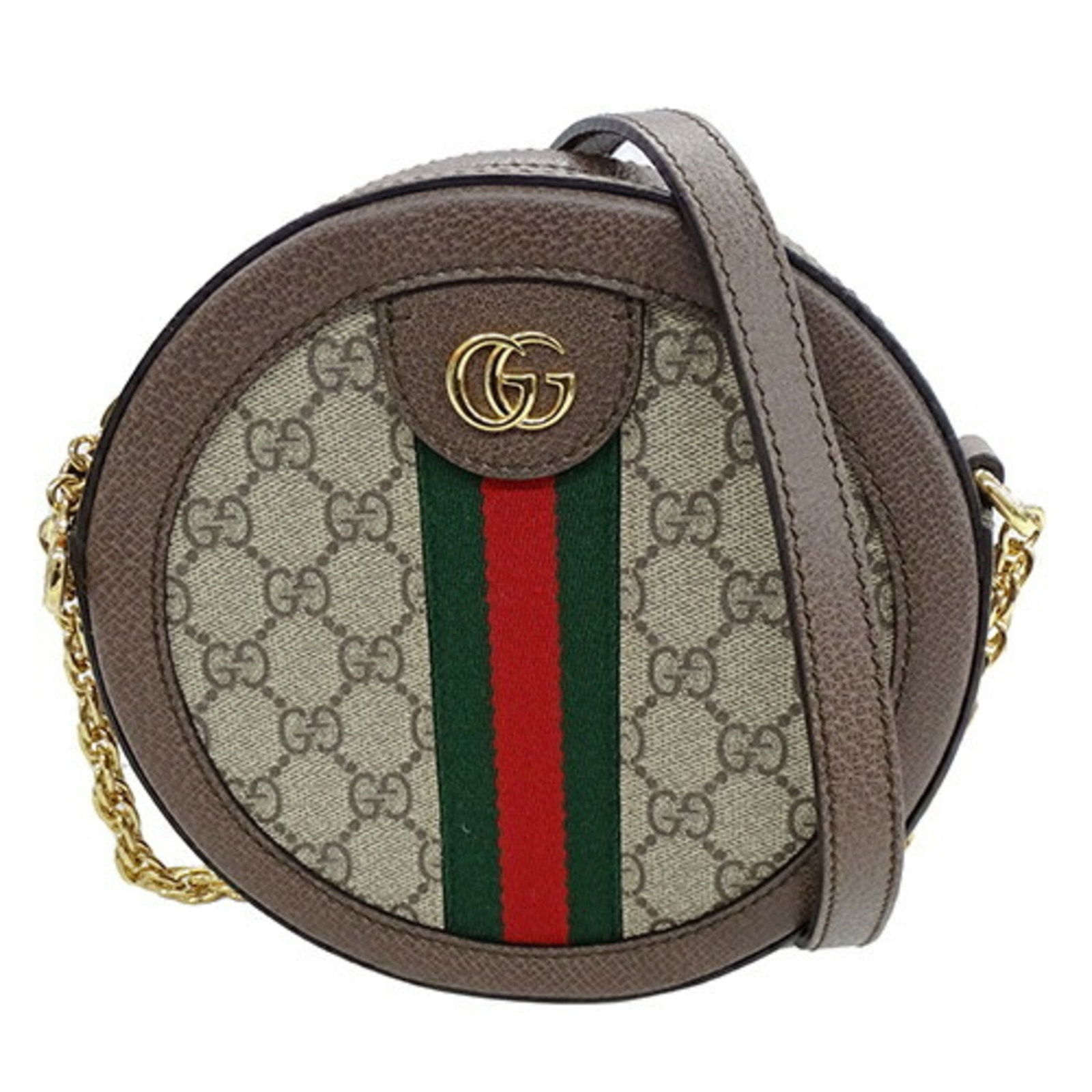 Gucci Ophidia Brown GG Supreme Canvas Shoulder Bag 550618: Gucci Ophidia Brown GG Supreme Canvas Shoulder Bag 550618 This GUCCI shoulder bag is crafted from GG Supreme canvas in a rich brown color. Designed specifically for women, it features a stylish chain