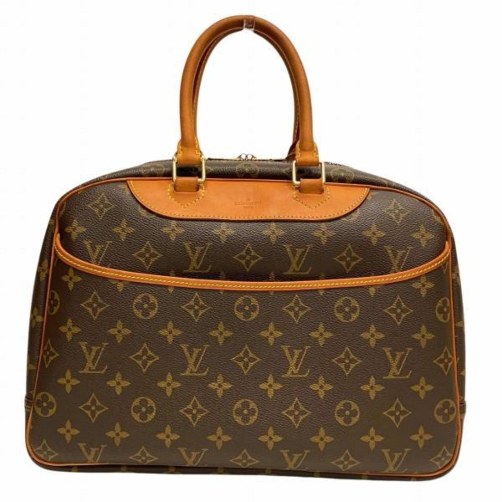 Louis Vuitton Monogram M47270 Brown Boston Handbag for Men and Women: Louis Vuitton Monogram M47270 Brown Boston Handbag for Men and Women This Louis Vuitton Monogram Deauville M47270 is a stylish Boston handbag suitable for both men and women. Made from the iconic Mono