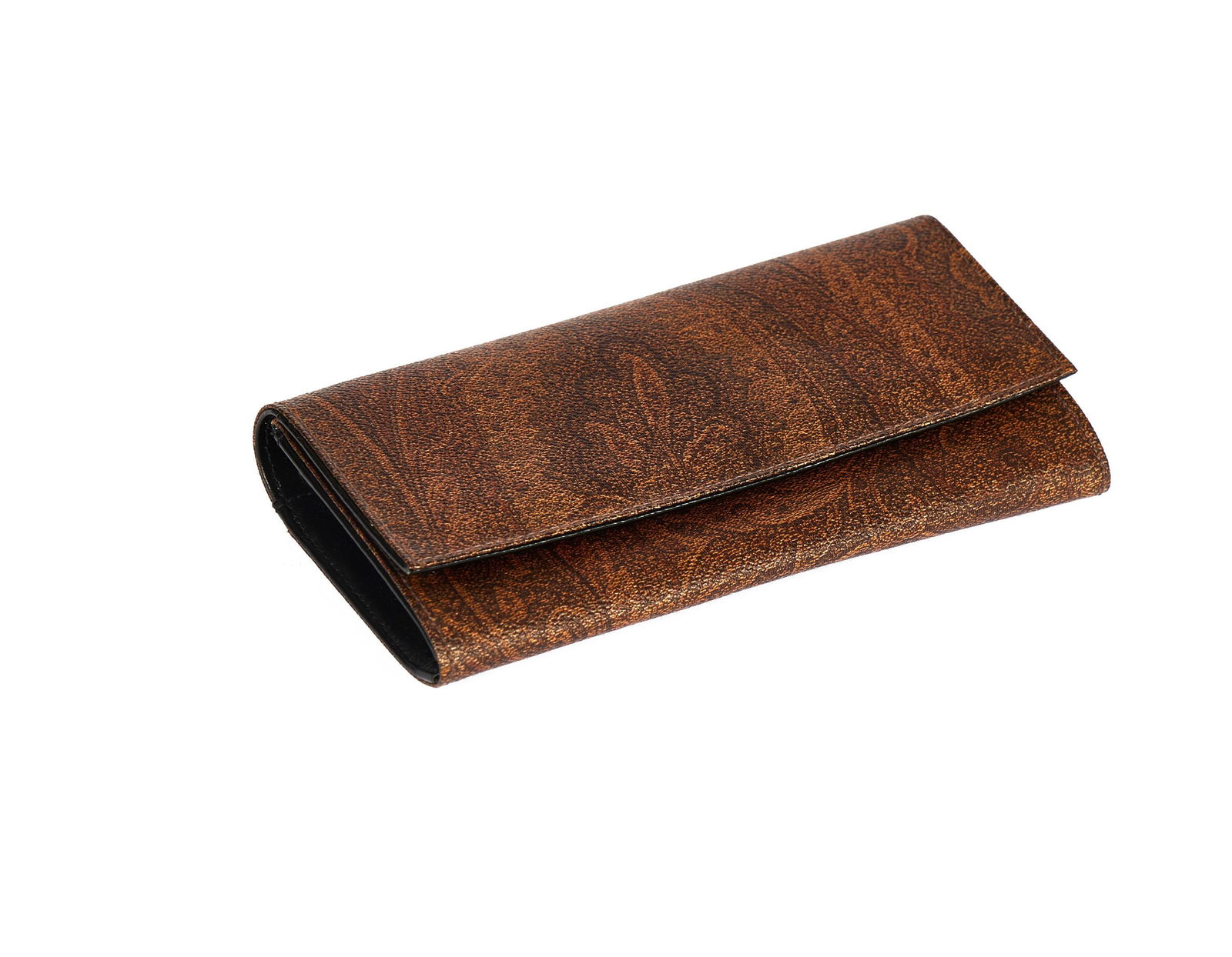 Etro Paisley Brown Long Wallet 3.75x1.25x7.5 inches Designer Luxury: Etro Paisley Brown Long Wallet 3.75x1.25x7.5 inches Designer Luxury This Etro Paisley Brown Long Wallet features a distinctive paisley design, showcasing the luxury of the Etro brand. Dimensions of th