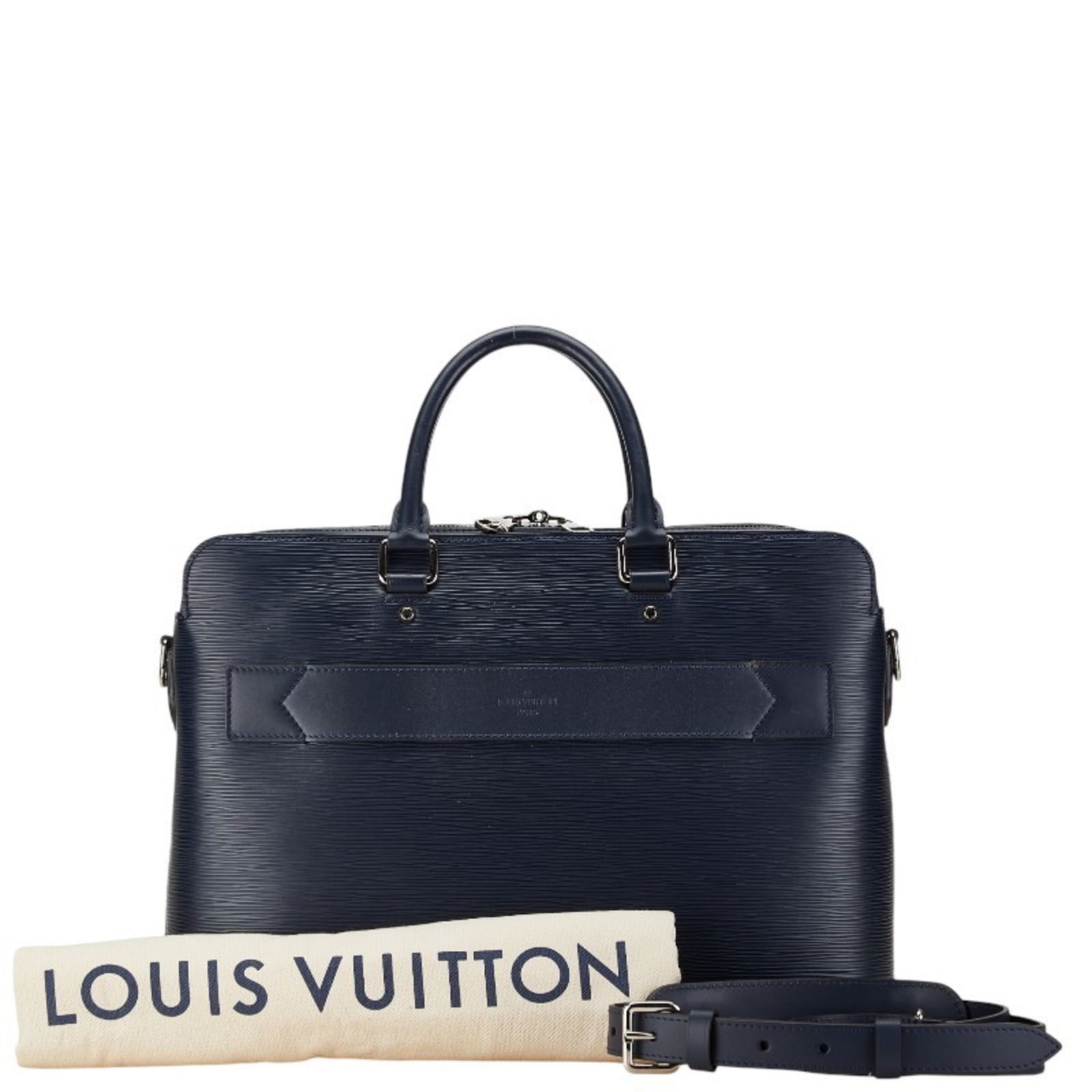 Louis Vuitton Epi Brooks Navy Blue Leather Shoulder Bag for Men 28cm x 37.5cm: Louis Vuitton Epi Brooks Navy Blue Leather Shoulder Bag for Men 28cm x 37.5cm This Louis Vuitton Epi Brooks Bag is expertly crafted from leather in a stylish Navy Blue color. Designed as a shoulder ba