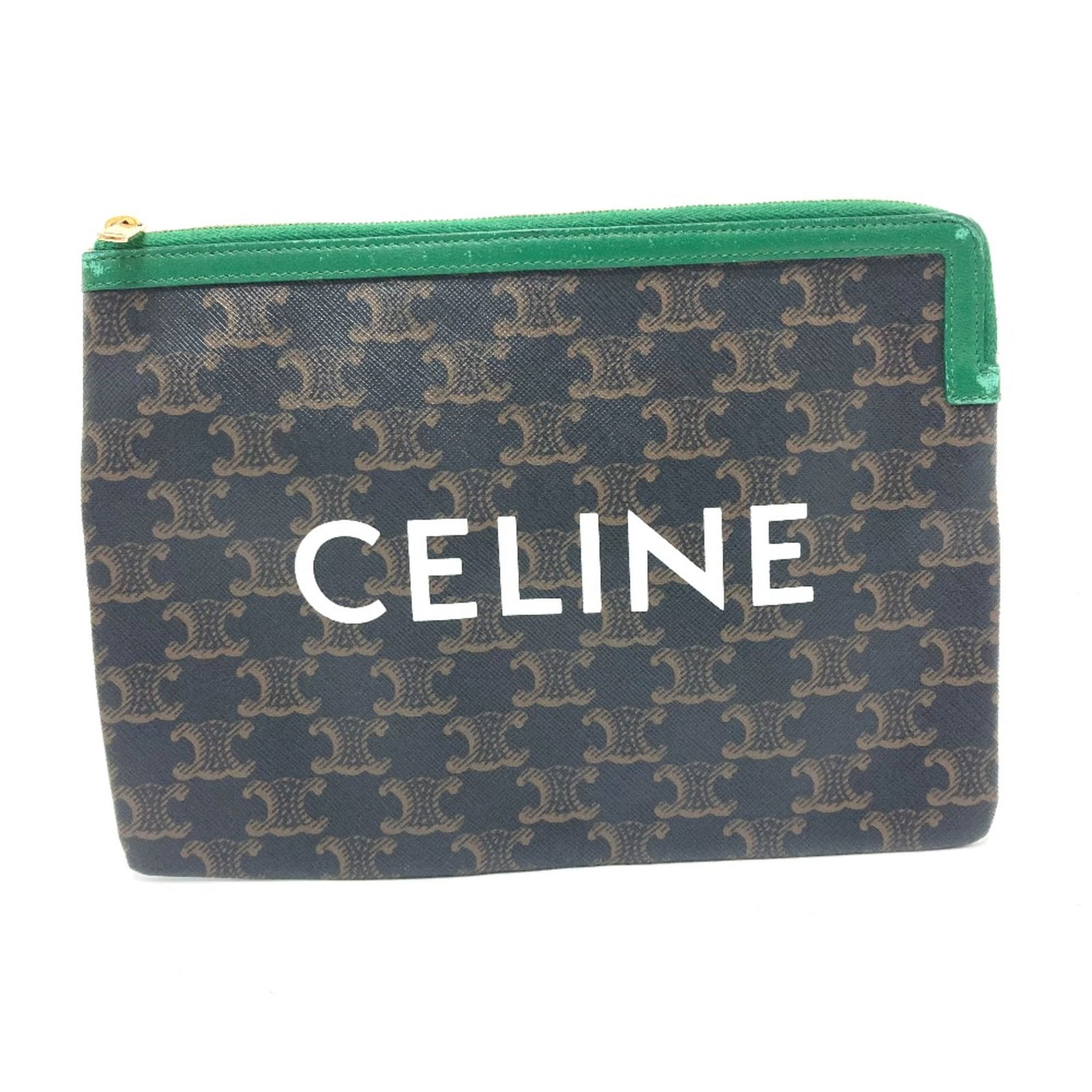 Celine Brown Leather Clutch Bag for Men 9.6x6.9 inches: Celine Brown Leather Clutch Bag for Men 9.6x6.9 inches Brand: Celine. Type: Clutch bag. Material: Leather. Color: Brown. Gender: Men. Size: W24.5cmxH17.5cm/W9.6xH6.9inch. Condition: Used (very good).