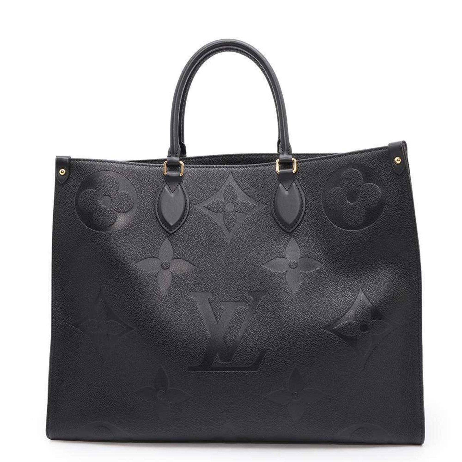 Louis Vuitton On the Go GM Tote Bag Monogram Empreinte Noir 32cm x 41cm: Louis Vuitton On the Go GM Tote Bag Monogram Empreinte Noir 32cm x 41cm This Louis Vuitton Tote Bag, model On the Go GM (M44925), features the iconic Monogram Empreinte material in a sophisticated Noi
