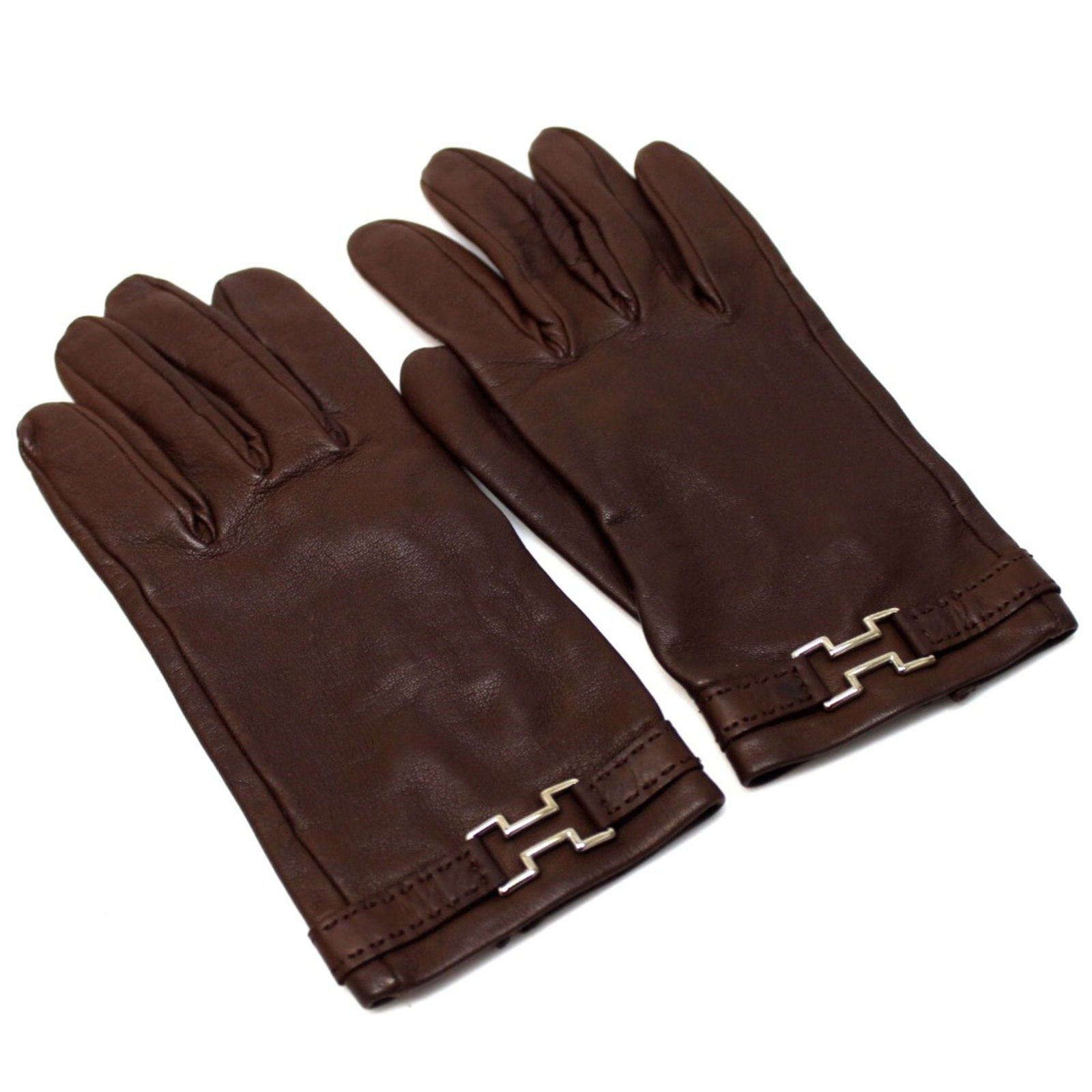 Hermes Women's Brown Leather Gloves 8.5 inches Elegant Warmth: Hermes Women's Brown Leather Gloves 8.5 inches Elegant Warmth These elegant Hermes gloves are crafted from high-quality leather in a rich brown color. Designed for women, they provide warmth and style