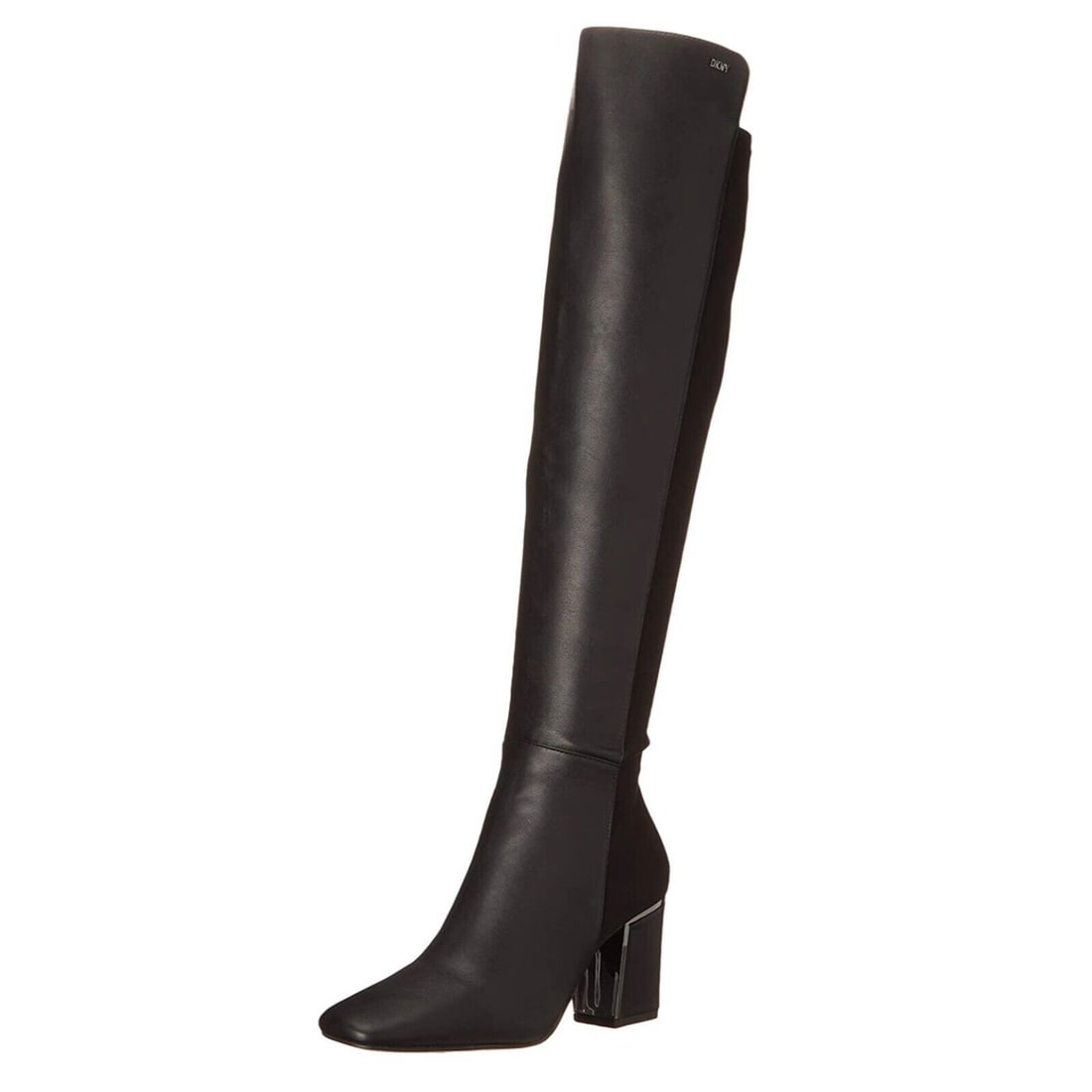 DKNY Women's Black Faux Leather Knee-High Riding Boots Size 5.5: DKNY Women's Black Faux Leather Knee-High Riding Boots Size 5.5 These DKNY Women's Cilli Square-Toe Knee-High Dress Boots are designed for a formal occasion with a sleek and stylish look. The boots fe