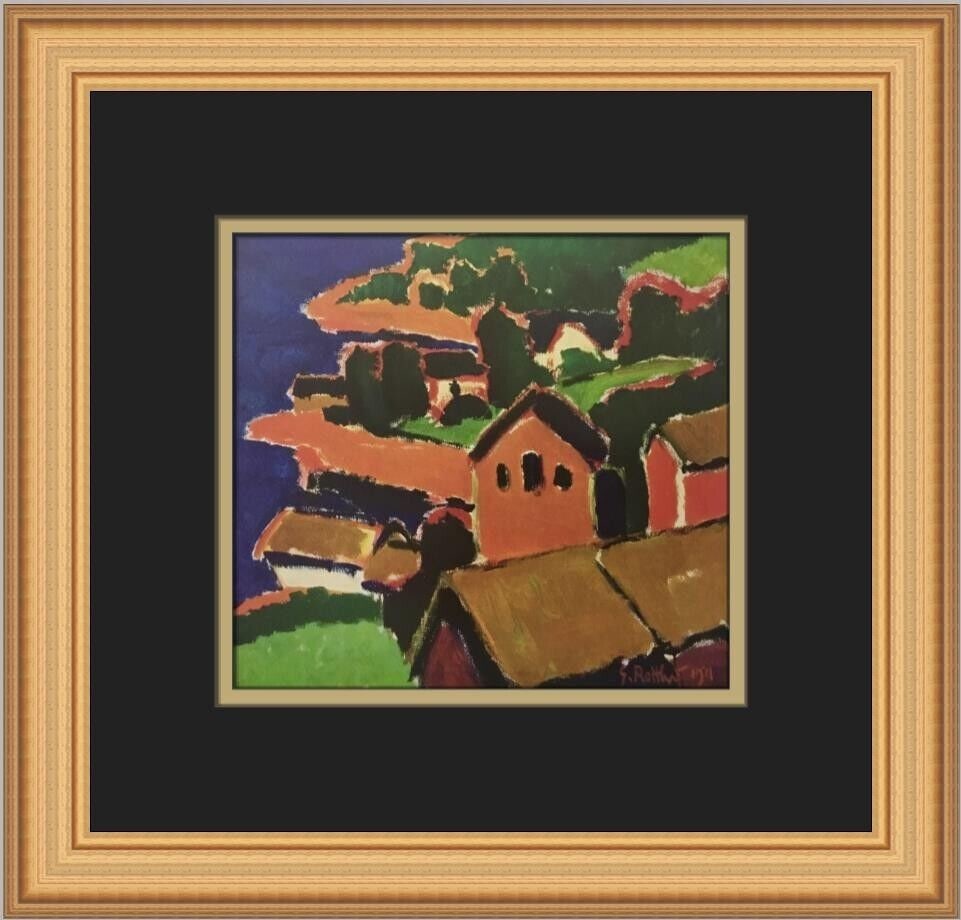 Karl Schmidt-Rottluff Loftus 13x13 Custom Framed Print Art: Karl Schmidt-Rottluff Loftus 13x13 Custom Framed Print Art Presenting a stunning custom framed print titled "Loftus" by the renowned artist Karl Schmidt-Rottluff. This medium-sized piece showcases a c