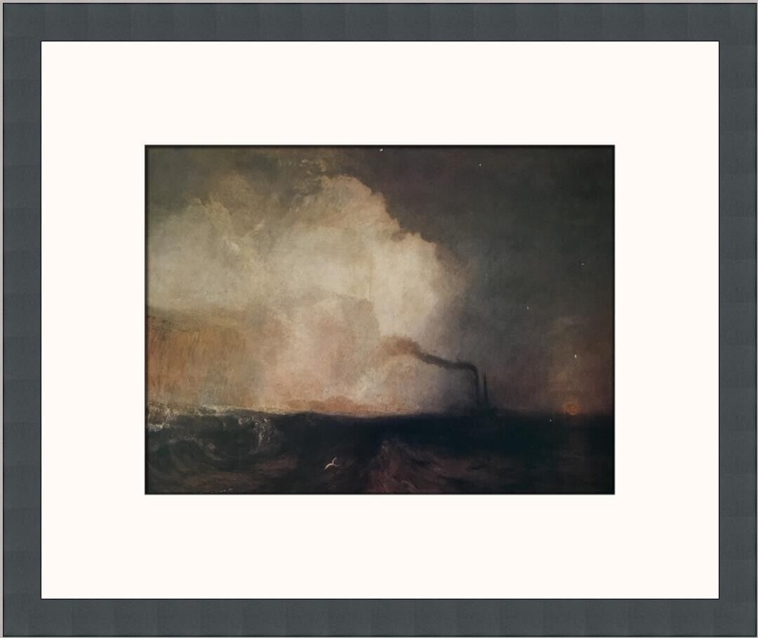 Joseph Mallord William Turner Staffa Fingal's Cave Print Framed: Joseph Mallord William Turner Staffa Fingal's Cave Print Framed This custom framed print features the renowned artwork "Staffa Fingal's Cave" by artist Joseph Mallord William Turner, created in 1977.