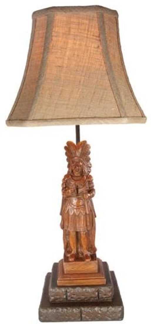 Southwestern Style Indian Sculpture Lamp: Southwestern Style Indian Sculpture Lamp Capture the spirit of the American West in your home with the stunning Cigar Store Indian Table Lamp. From the esteemed OK Casting Southwestern Collection this