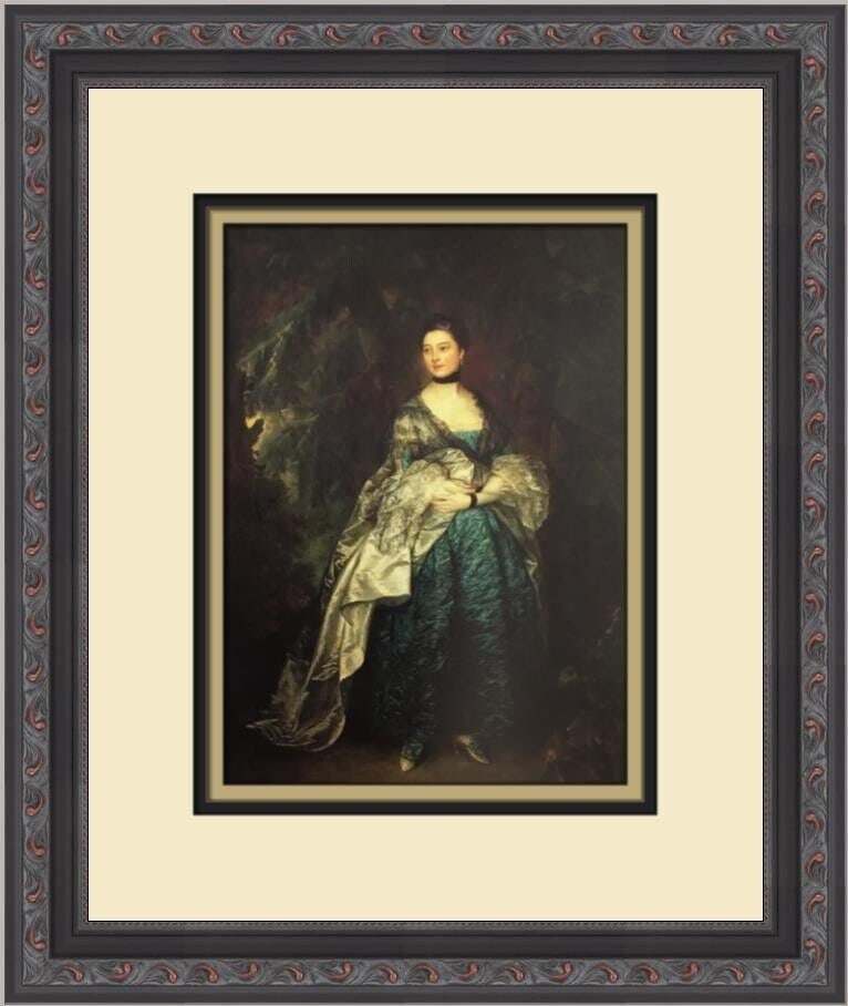 Thomas Gainsborough Lady Alston Portrait Print Framed: Thomas Gainsborough Lady Alston Portrait Print Framed Introducing the exquisite "Lady Alston" print by renowned artist Thomas Gainsborough Sudbury. This beautifully custom framed piece showcases the i