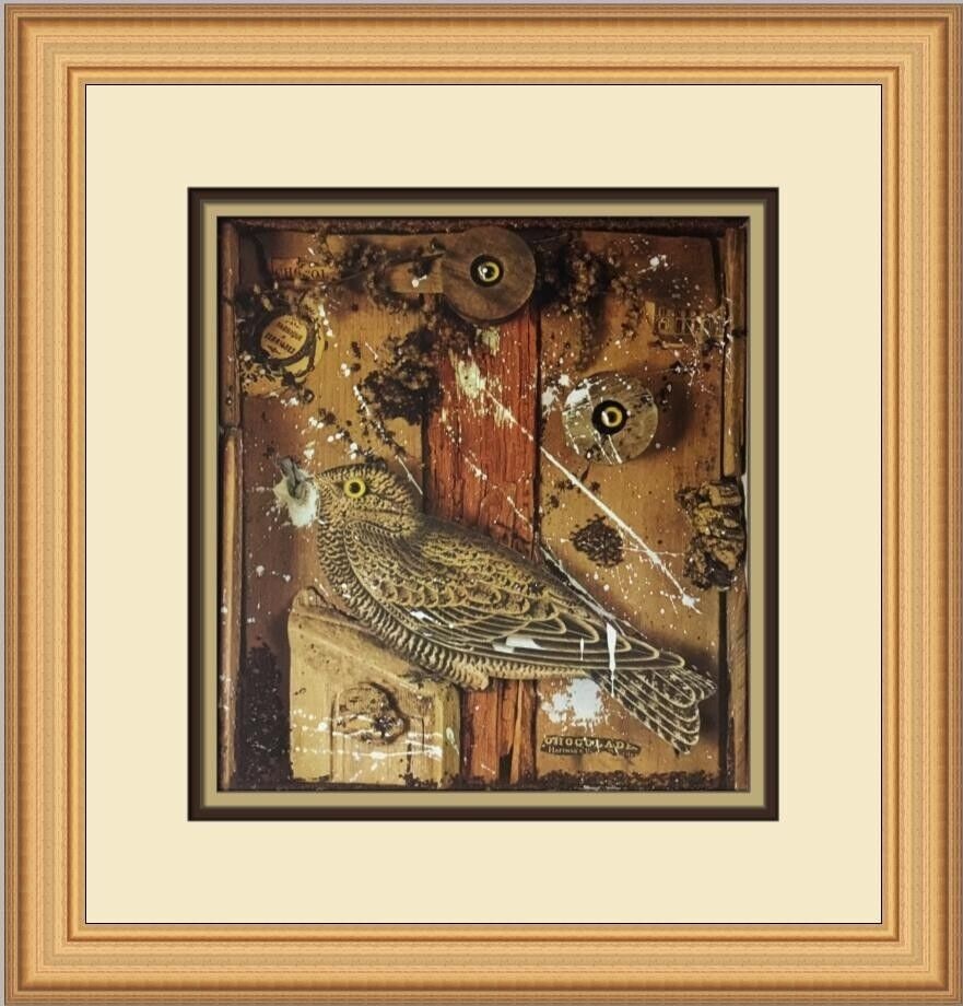 Joseph Cornell Bird in a Box Framed Print 1977: Joseph Cornell Bird in a Box Framed Print 1977 This stunning Joseph Cornell print titled "Bird in a Box" is a captivating representation of Impressionist art. Produced in 1977, this medium-sized litho