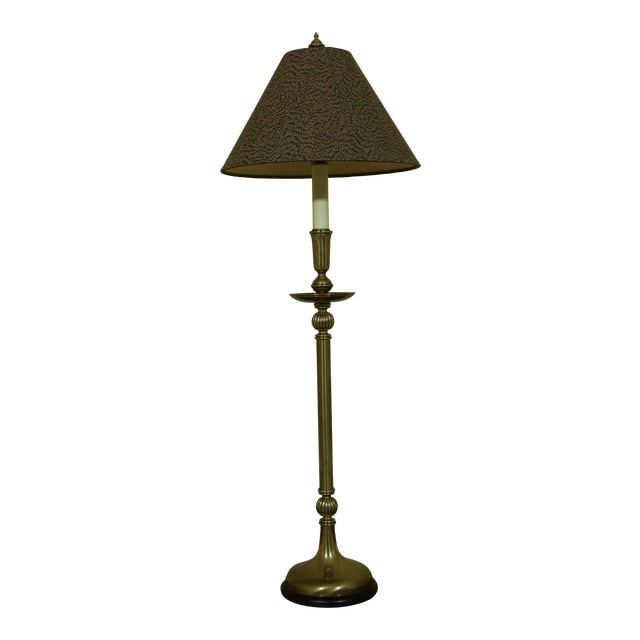 Frederick Cooper Modern Regency Brass Table Lamp 12"W x 12"D x 35"H: Frederick Cooper Modern Regency Brass Table Lamp 12"W x 12"D x 35"H This elegant Frederick Cooper tall brass table lamp, crafted circa 1991, showcases a modern Regency style that complements any decor