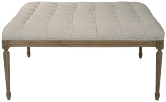 Elegant Off-White Louis Ottoman for Homes: Elegant Off-White Louis Ottoman for Homes Elevate the ambiance of your home with the Louis Tufted Ottoman a quintessential piece of furniture that seamlessly marries classic sophistication with modern