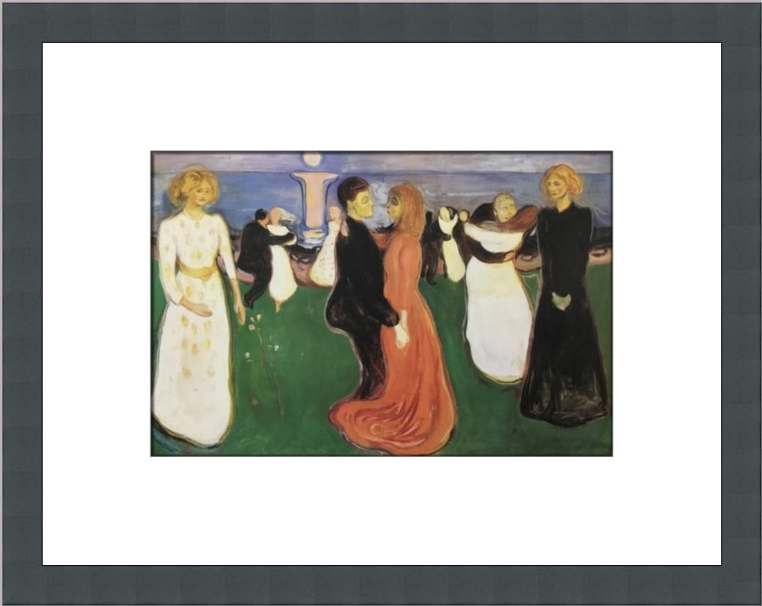 Framed Lithograph Print The Dance of Life by Edvard Munch: Framed Lithograph Print The Dance of Life by Edvard Munch This Edvard Munch 'The Dance of Life' custom framed print exemplifies the expressionist style of the renowned artist. Measuring 14 in. wide an