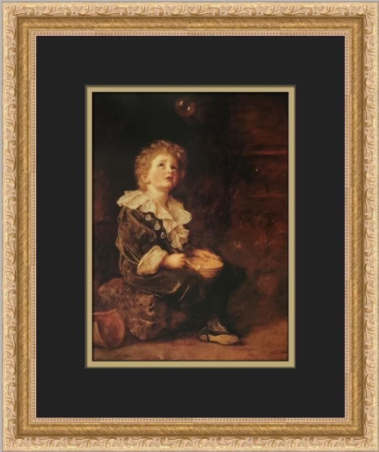 John Everett Millais Bubbles Print Framed 16x13: John Everett Millais Bubbles Print Framed 16x13 This exquisite custom framed print titled "Bubbles" by the renowned artist John Everett Millais is a stunning addition to any art collection. Created in