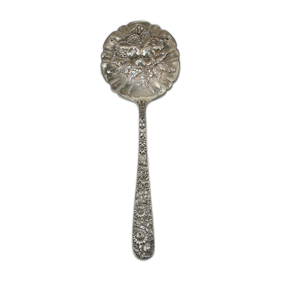 S Kirk & Son Sterling Silver Repousse Casserole Spoon 7.5 Inches: S Kirk & Son Sterling Silver Repousse Casserole Spoon 7.5 Inches This exquisite Repousse by S. Kirk & Son Sterling Silver Berry Casserole Spoon exemplifies fine craftsmanship. The spoon, designed in t