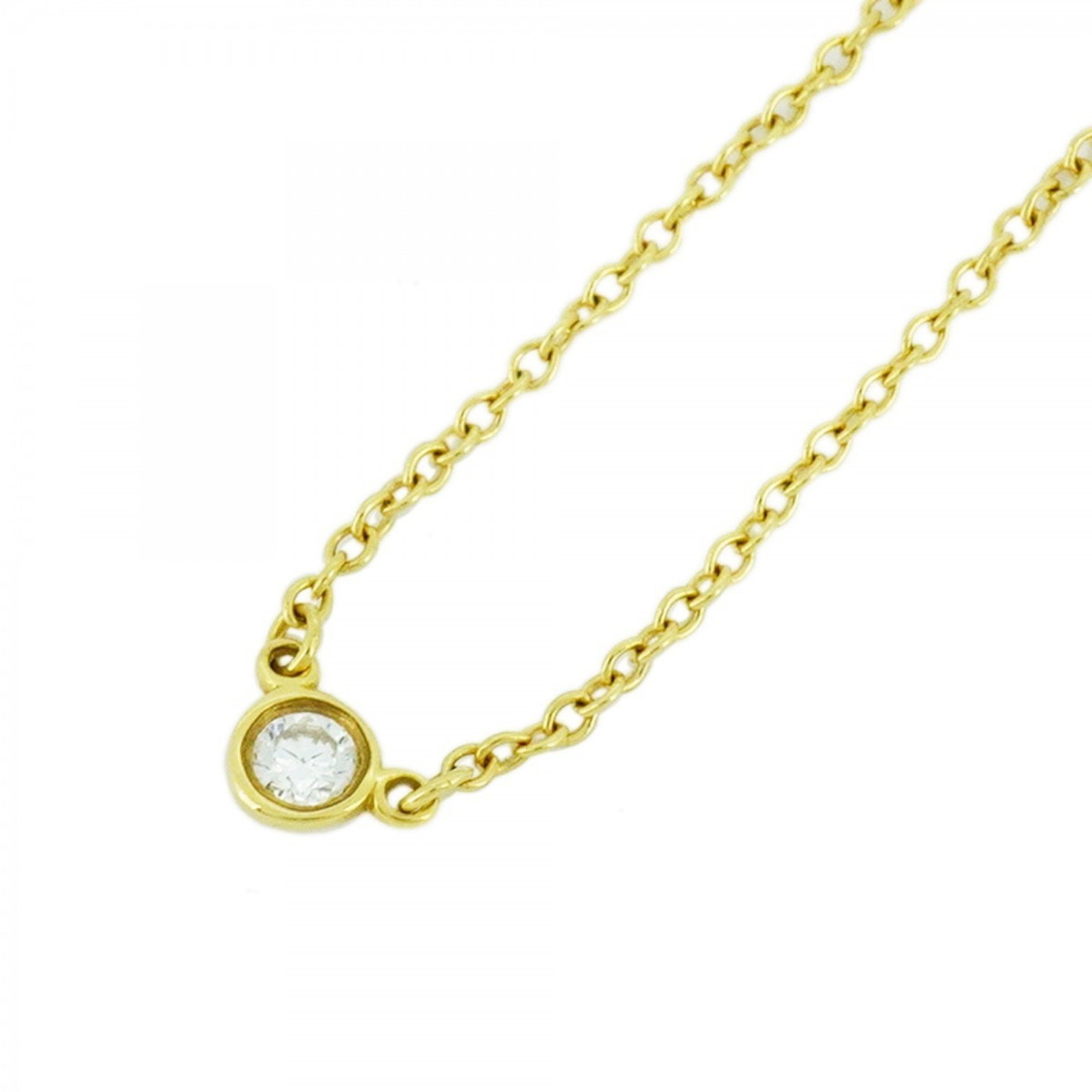 Tiffany 18K Yellow Gold Diamond Necklace 40.5cm 15.94in: Tiffany 18K Yellow Gold Diamond Necklace 40.5cm 15.94in This exquisite Tiffany Necklace by the Yard is crafted from high-quality 18K yellow gold and features a stunning diamond pendant. Designed speci