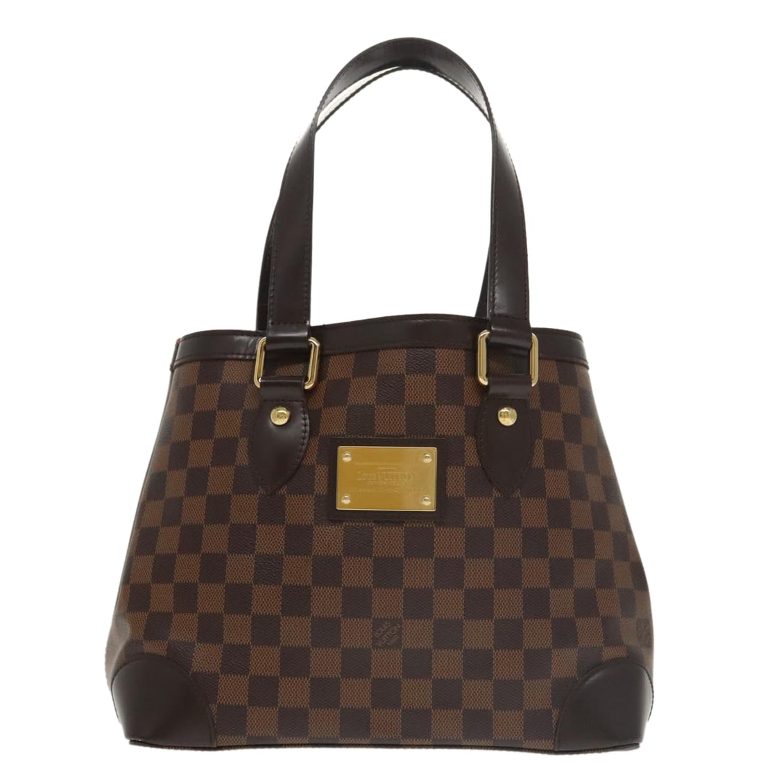 Louis Vuitton Hampstead Brown Canvas Handbag 28cm x 24cm x 17cm: Louis Vuitton Hampstead Brown Canvas Handbag 28cm x 24cm x 17cm This Louis Vuitton Hampstead handbag is crafted from durable canvas in a classic brown color. Designed for women, it features dimensions