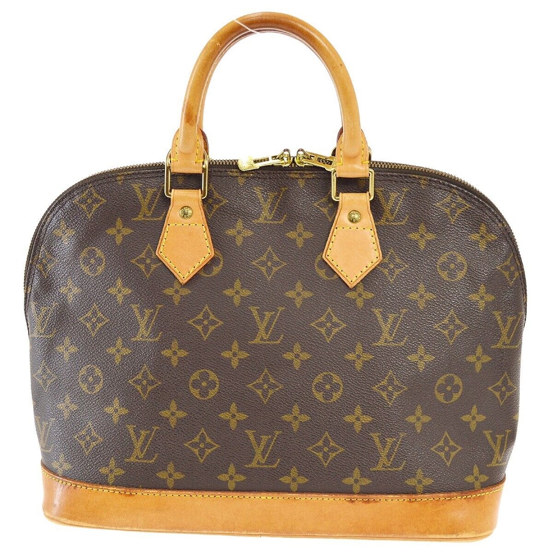 Louis Vuitton Alma Monogram Handbag Medium Brown Canvas: Louis Vuitton Alma Monogram Handbag Medium Brown Canvas This Louis Vuitton Alma Handbag, model M51130, features a classic Monogram pattern and is crafted from durable canvas material. With dimensions 