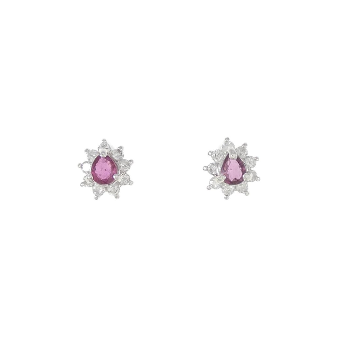 Elegant Platinum Ruby Earrings with Diamonds 0.30CT: Elegant Platinum Ruby Earrings with Diamonds 0.30CT Brand: Unbranded. Style: Earrings. Material: Platinum. Gender: Ladies. Main Stone: Ruby 0.30CT. Weight: Both ears:1.7g. Actualsize: HxW: 7.1mmx6.6mm