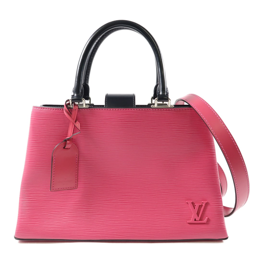 Louis Vuitton Epi Pink Black 2 Way Shoulder Bag M51347 Calfskin: Louis Vuitton Epi Pink Black 2 Way Shoulder Bag M51347 Calfskin This LOUIS VUITTON LV SHW Kleber 2 Way Shoulder Bag (M51347) is crafted from high-quality calfskin (cowhide) with a stylish exterior in 
