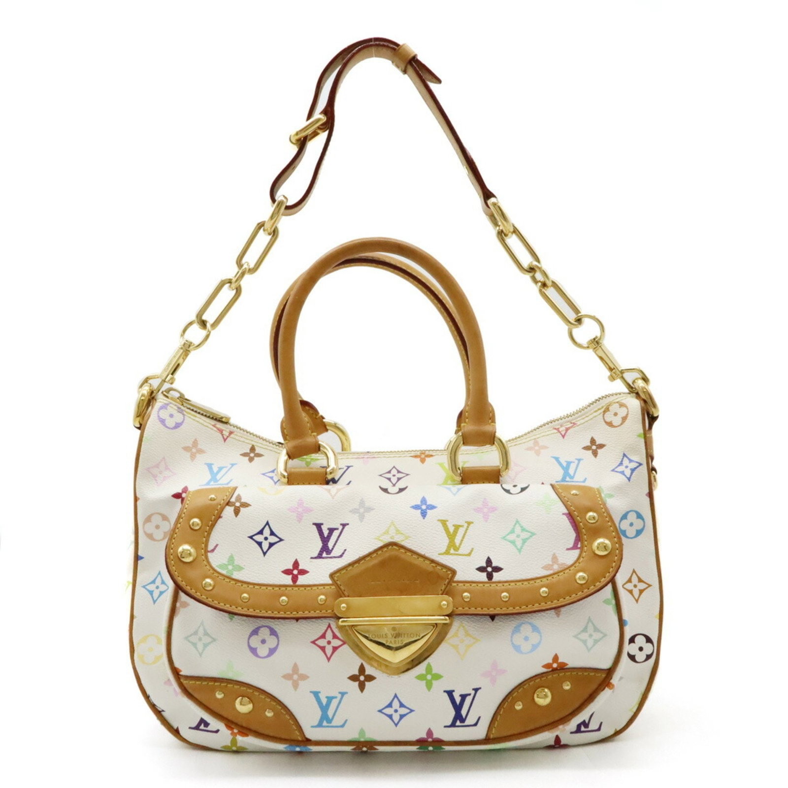 Louis Vuitton Monogram Multicolor Rita Handbag White Multi-color Women's Bag: Louis Vuitton Monogram Multicolor Rita Handbag White Multi-color Women's Bag This Louis Vuitton Monogram Multicolor Rita Handbag Shoulder Bag (Model: M40125) is crafted from Monogram Multicolore mater