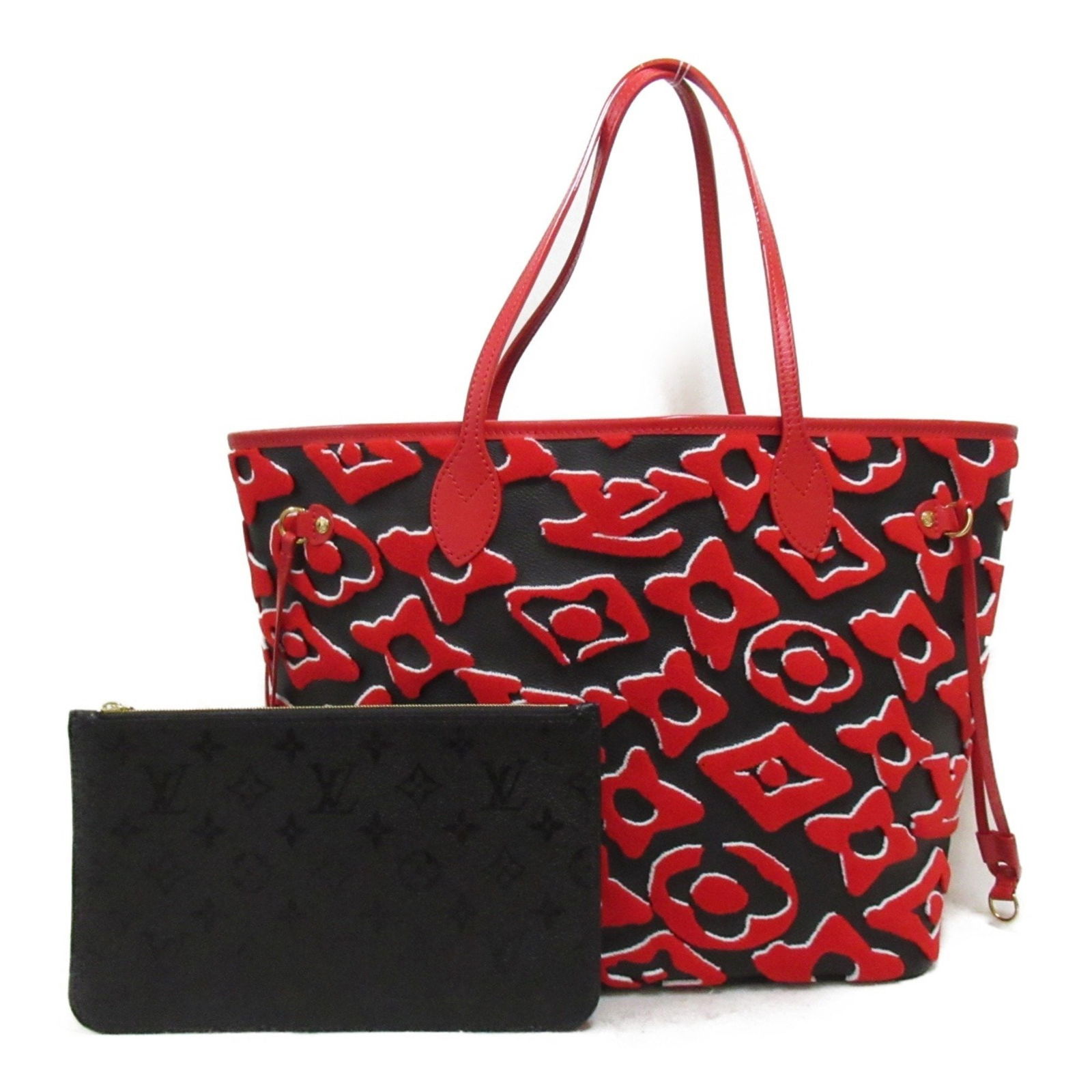Louis Vuitton Neverfull MM Tote Bag Red Monogram Coated Canvas 28cm x 45cm x 14cm: Louis Vuitton Neverfull MM Tote Bag Red Monogram Coated Canvas 28cm x 45cm x 14cm The Louis Vuitton Neverfull MM Bag is a stylish tote crafted from coated canvas featuring the iconic monogram pattern
