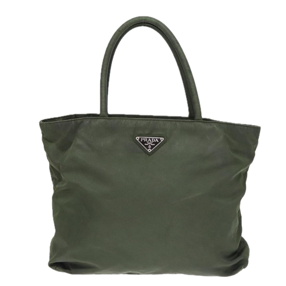 Prada Tessuto Khaki Handbag Synthetic Material W32cm H24cm D11cm: Prada Tessuto Khaki Handbag Synthetic Material W32cm H24cm D11cm The Prada Tessuto handbag in khaki is a versatile and stylish accessory crafted from durable synthetic material. Its functional design 