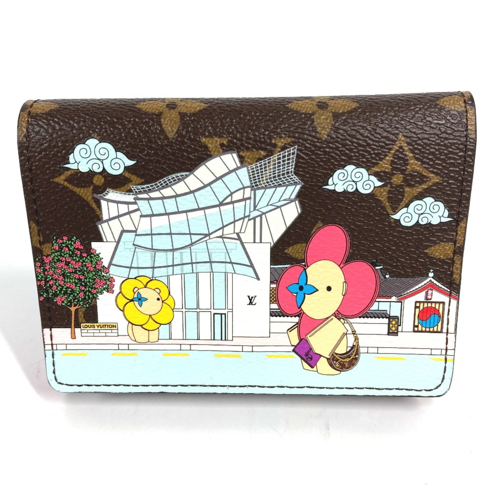 Louis Vuitton Monogram Vivienne Trifold Wallet Brown 4.7x3.5 inches: Louis Vuitton Monogram Vivienne Trifold Wallet Brown 4.7x3.5 inches Elevate your accessory collection with the Louis Vuitton Monogram Vivienne short wallet. This tri-fold wallet showcases a playful de