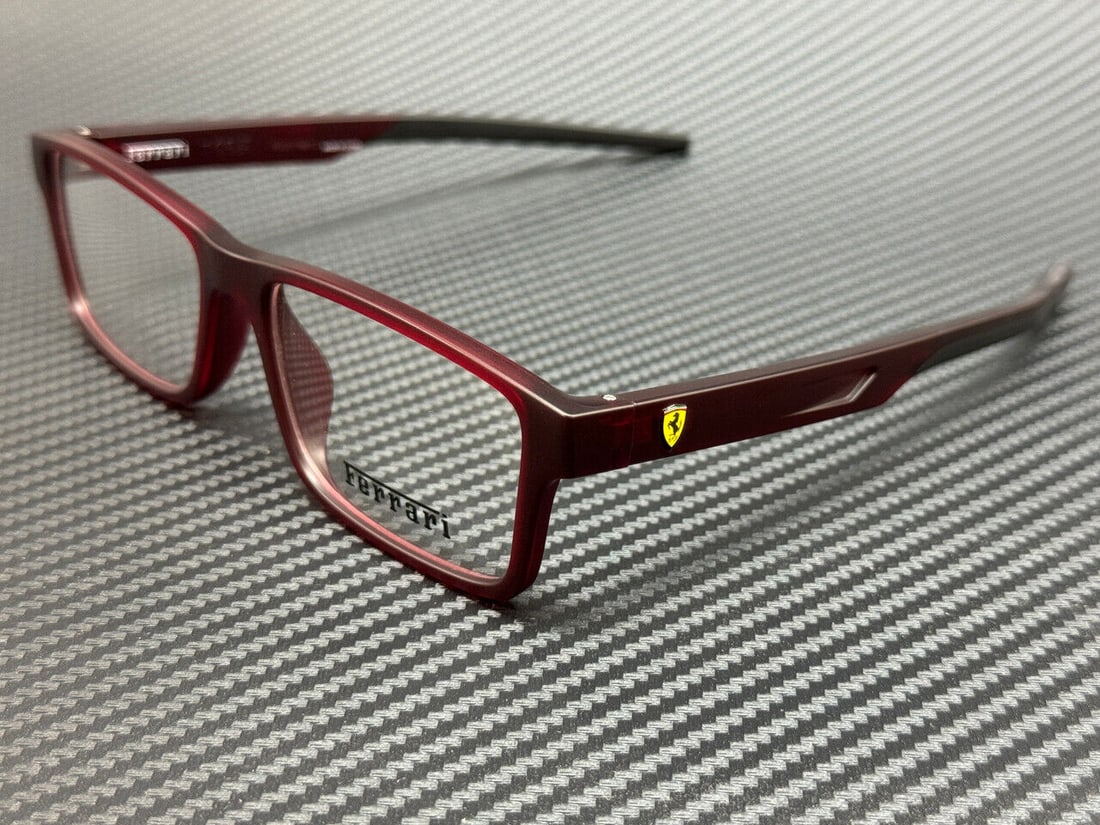 Ferrari FZ8004U 508 Red 57mm Eyeglasses for Men: Ferrari FZ8004U 508 Red 57mm Eyeglasses for Men Experience style and performance with these Ferrari FZ8004U 508 Matte Red Men's Eyeglasses. Featuring a bold red frame, these eyeglasses reflect the ico