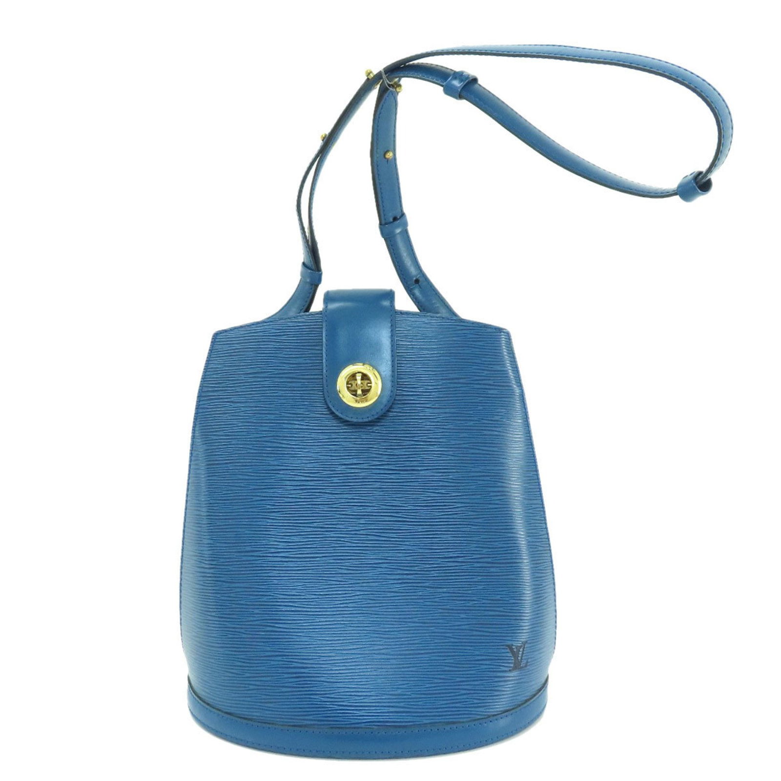 Louis Vuitton Cluny Shoulder Bag in Blue Epi Leather: Louis Vuitton Cluny Shoulder Bag in Blue Epi Leather The Louis Vuitton Cluny shoulder bag is an exquisite blend of style and functionality, crafted from durable Epi leather in a beautiful Toledo blue.