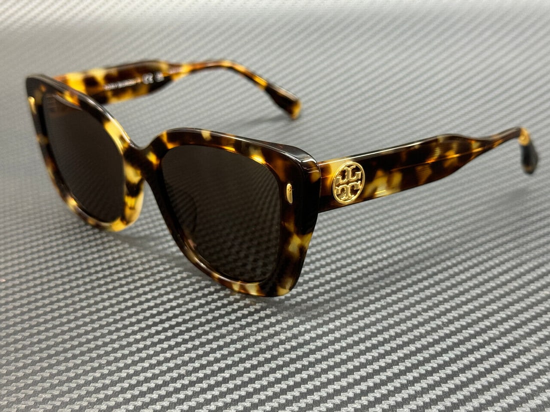 Tory Burch Tortoise Brown Women's Sunglasses 54mm UV Protection: Tory Burch Tortoise Brown Women's Sunglasses 54mm UV Protection Elevate your style with these Tory Burch tortoiseshell sunglasses, featuring a chic brown frame that complements any outfit. Designed fo