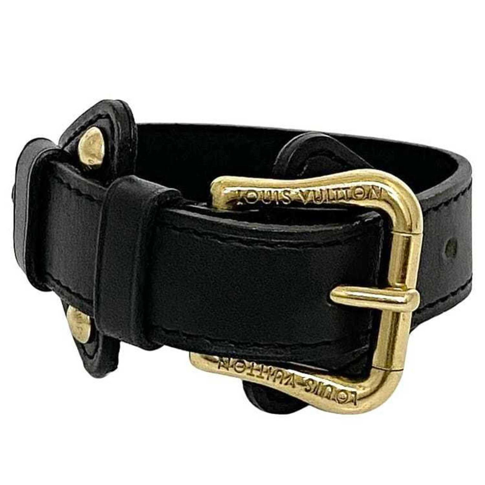 Charm Bracelet Black Noir Leather 14cm - 17cm: Charm Bracelet Black Noir Leather 14cm - 17cm Introducing the elegant Louis Vuitton Charm Bracelet Teda GM, a versatile accessory suitable for both men and women. Crafted from high-quality black leath
