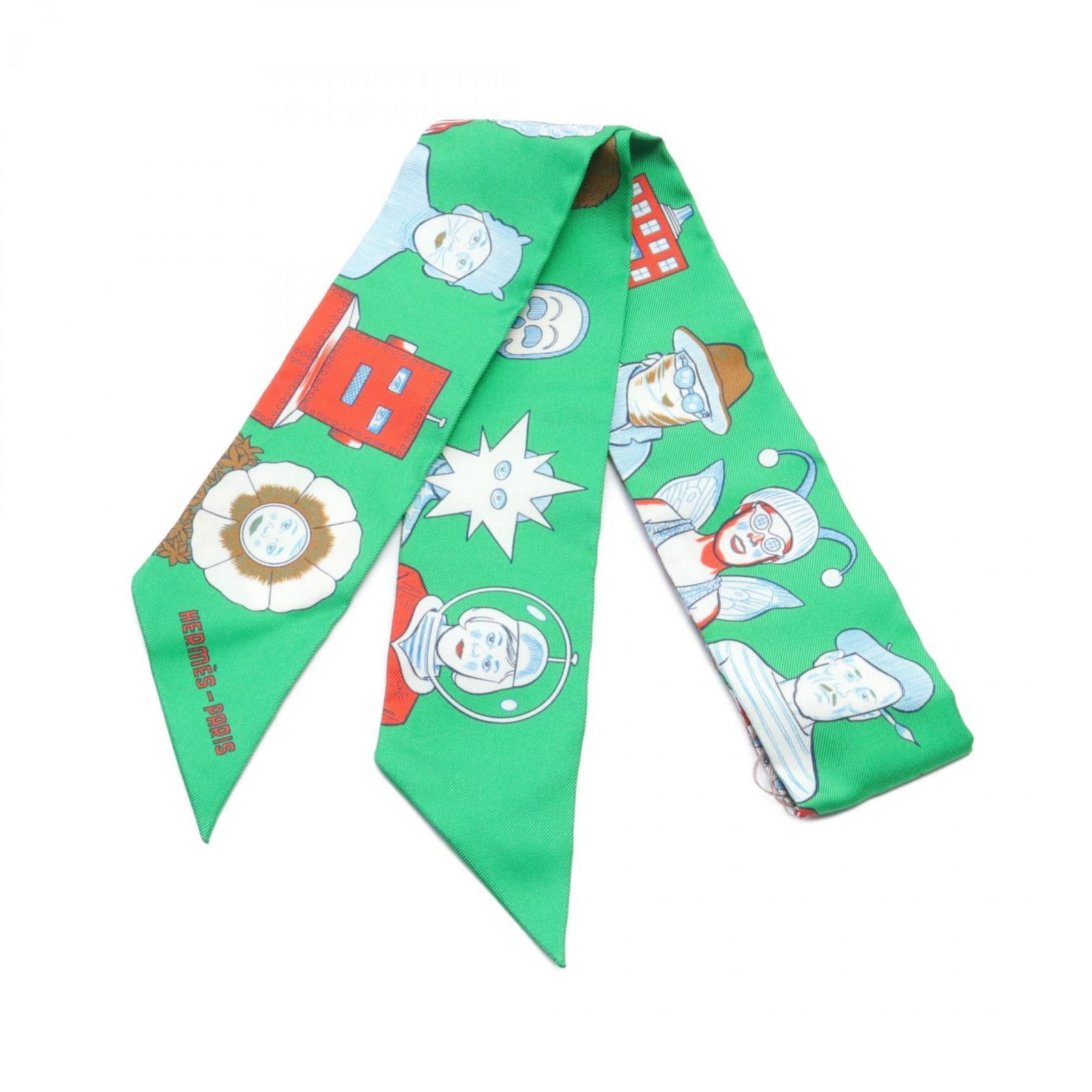 Hermes Twilly Silk Scarf Women's Green Multi-Color 85cm x 5cm: Hermes Twilly Silk Scarf Women's Green Multi-Color 85cm x 5cm Introducing the exquisite Hermes Twilly Dress Code Scarf, a luxurious accessory designed for women. Crafted from high-quality silk, this s