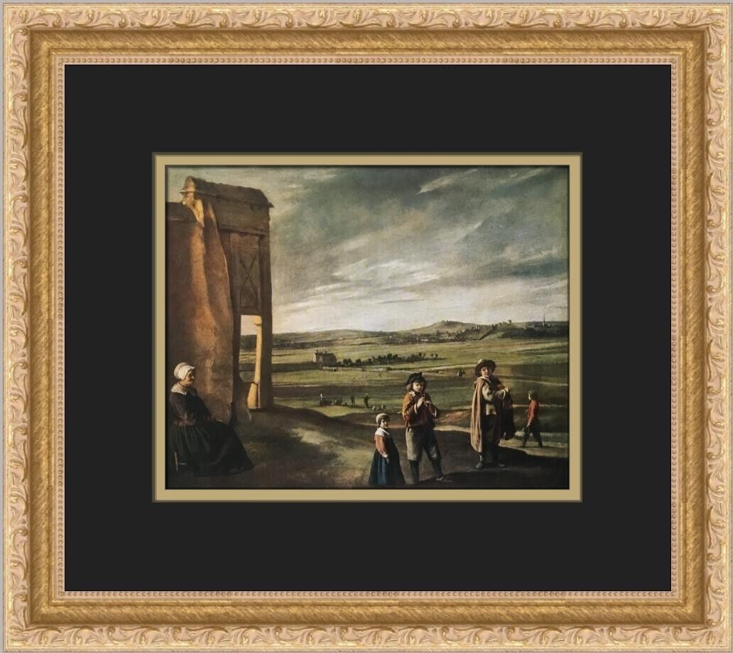 Louis Le Nain Landscape with Peasants Custom Framed Art Print 14 x 13: Louis Le Nain Landscape with Peasants Custom Framed Art Print 14 x 13 This exquisite custom framed print, titled 'Landscape with Peasants,' features the captivating work of artist Louis Le Nain. Measu