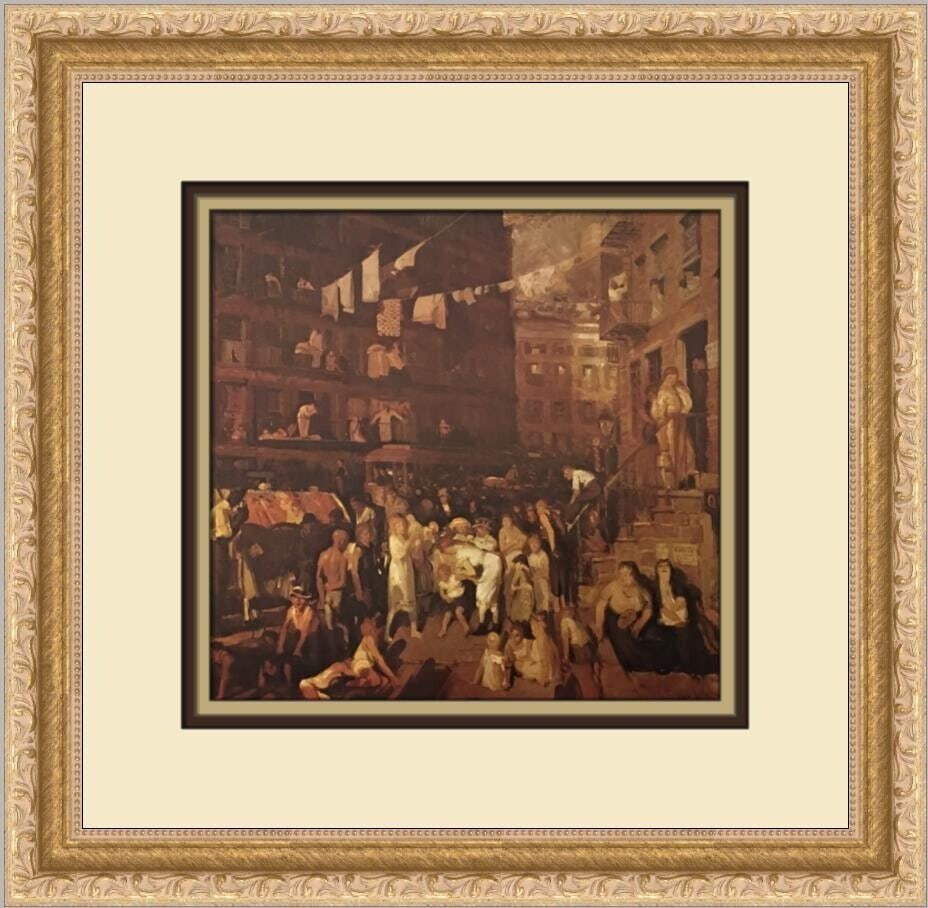 Cliff Dwellers Custom Framed Print: Cliff Dwellers Custom Framed Print This stunning custom framed print titled 'Cliff Dwellers' by artist George Bellows captures the essence of urban life in an impressionistic style. Measuring 14 x 14